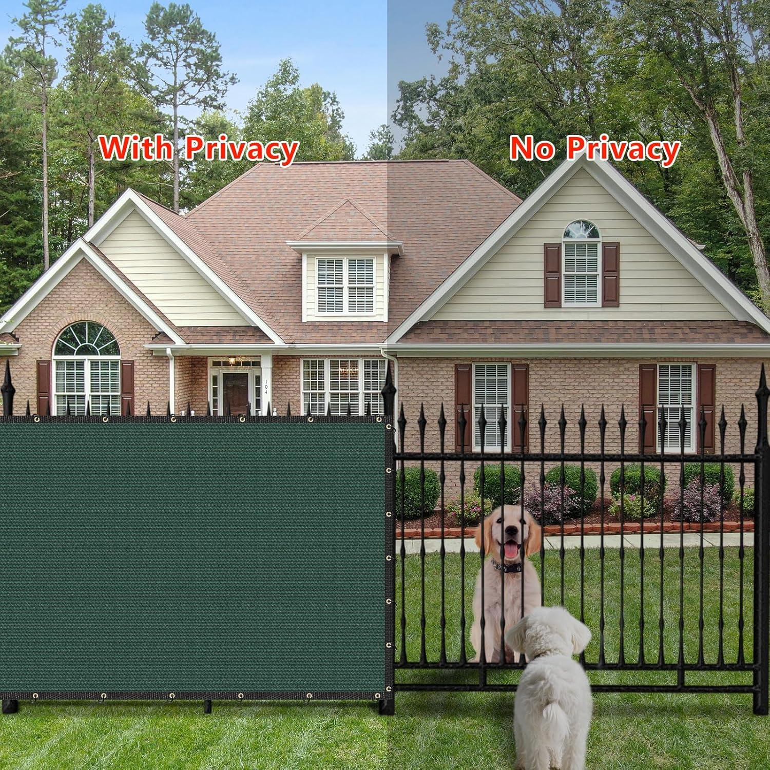 SEALTECH Ultra Heavy Duty 200 GSM Privacy Fence Screen – Non-Recycled Polyethylene Mesh Shade Net with Bindings & Rustproof Grommets - 90% + Blockage Includes Cable Zip Ties. (Green 6'X50')