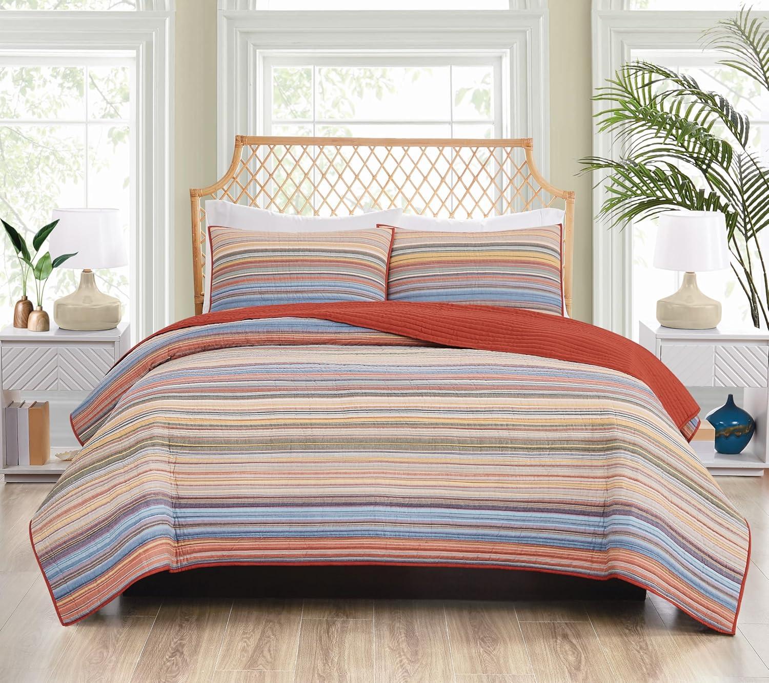 Oceanfront Resort Naples Yarn Dye Stripe Quilt Set
