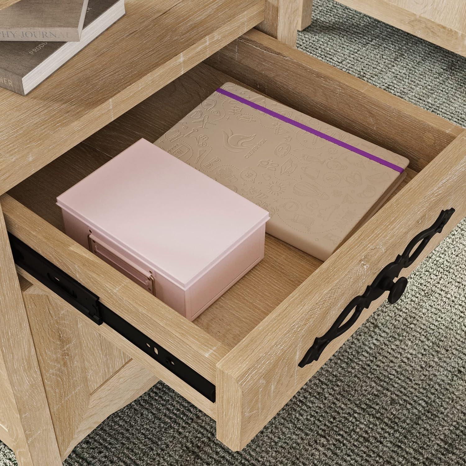 Adaline Cafe Classic Executive Computer Desk, Orchard Oak Finish