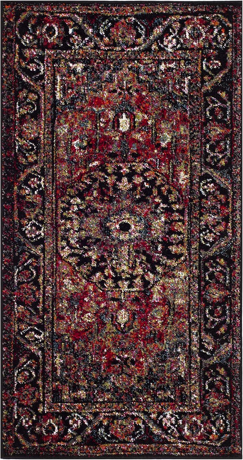 Vintage Red Safavid Style High Pile Runner Rug