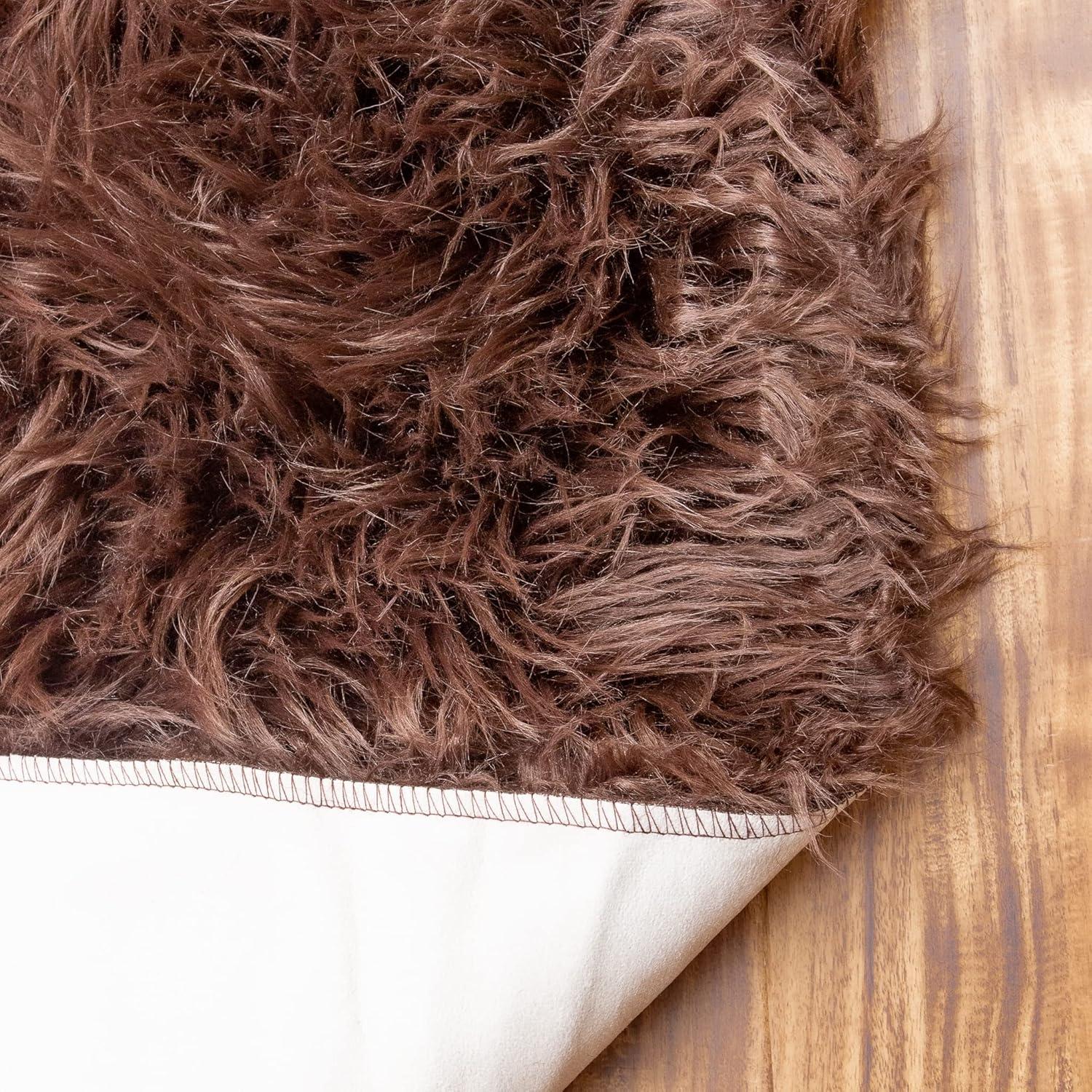 Super Area Rug Glam Solid Print Shag Area Rug, 2' x 4'