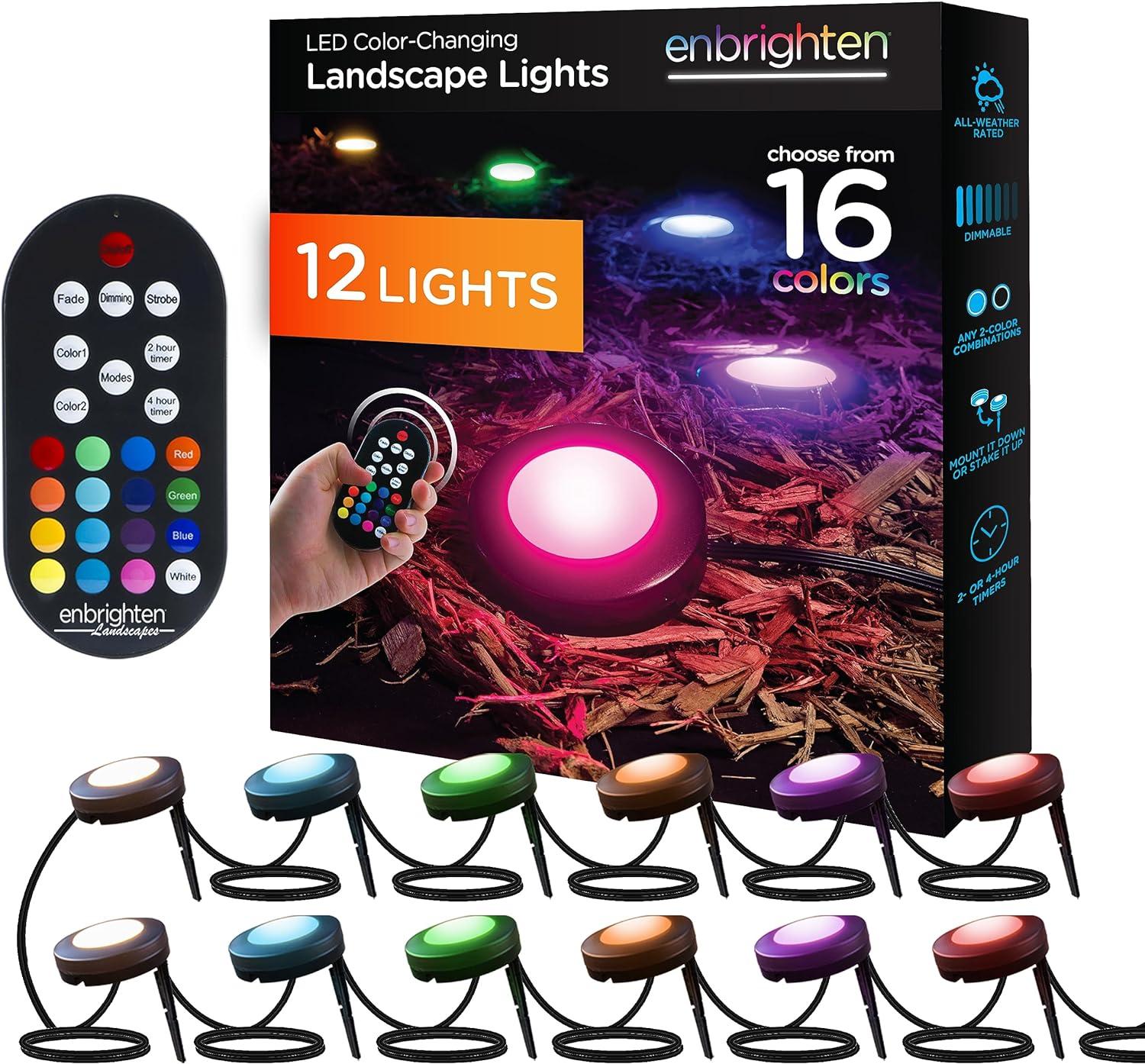 Bronze LED Color-Changing Pathway Light Set with Remote