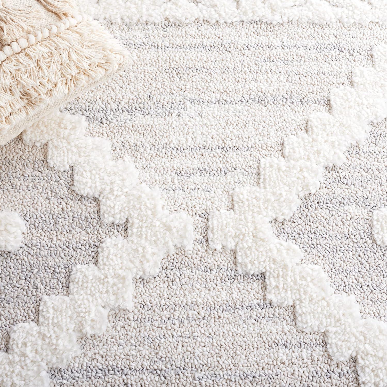 Moroccan Tassel Shag MTS640 Power Loomed Indoor Area Rug - Ivory/Beige - 6'7"x6'7" - Safavieh