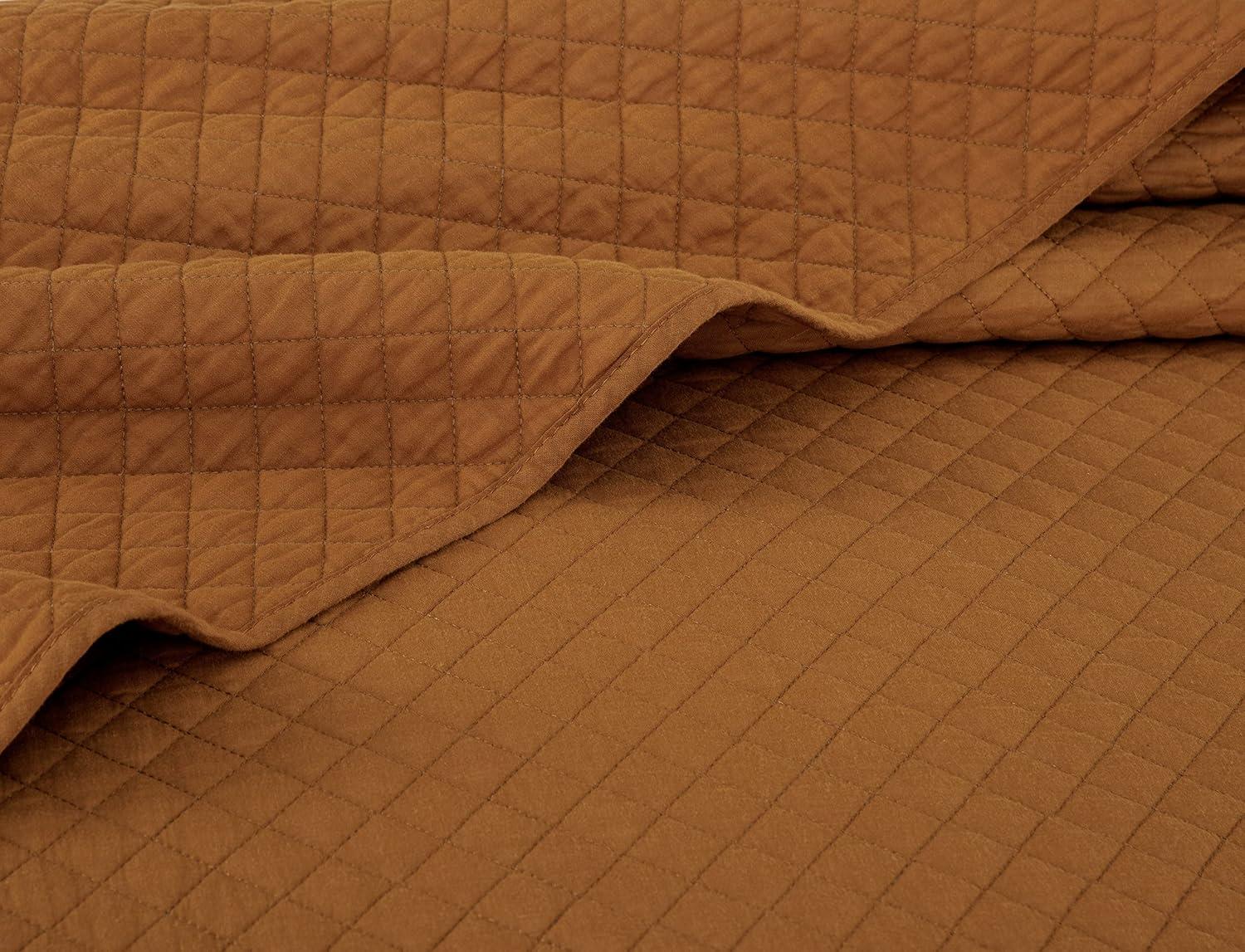 Chezmoi Collection Solid Color Cotton Quilt Cotton Quilt Set