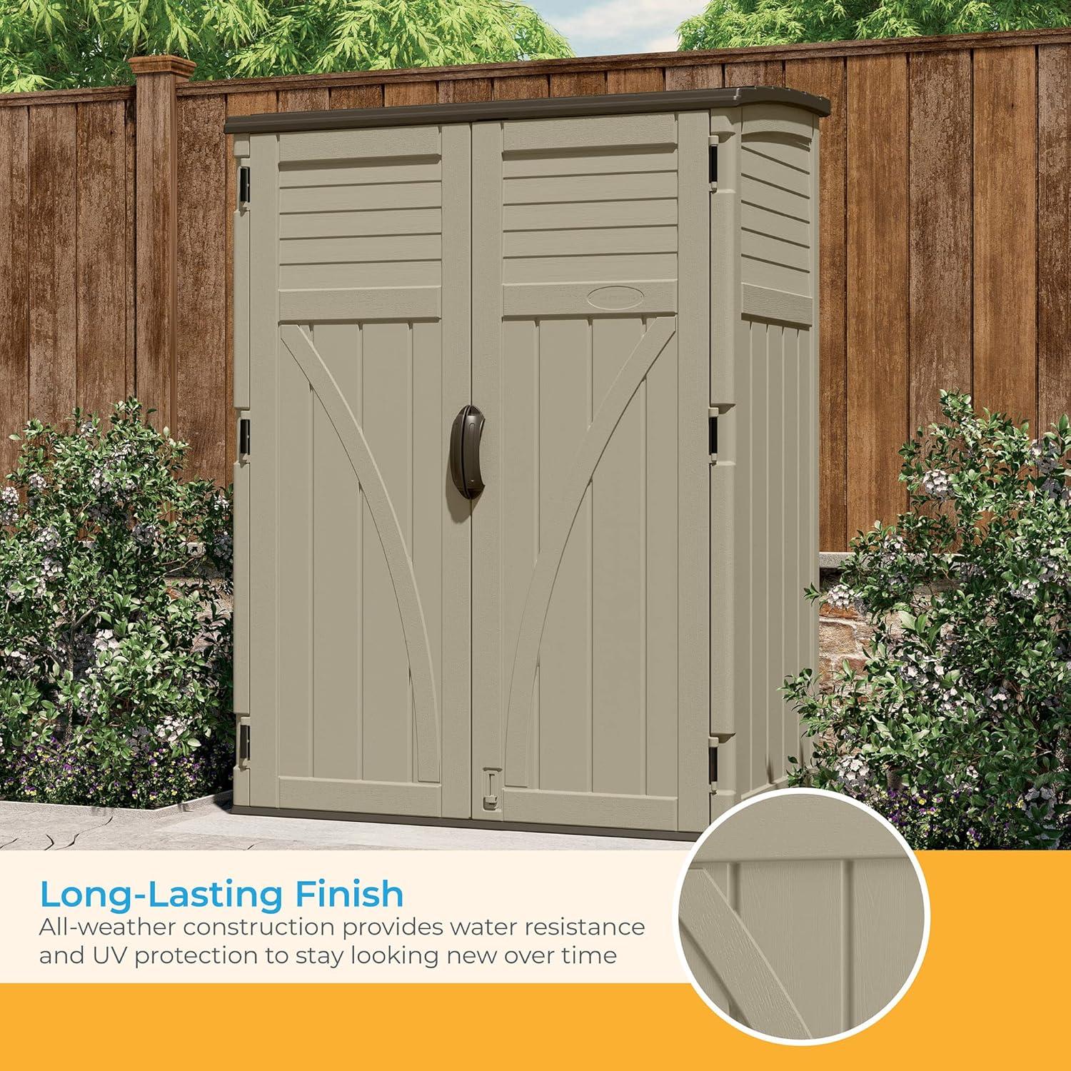 Suncast 53 in. W x 32.5 in. D Resin Vertical Tool Shed