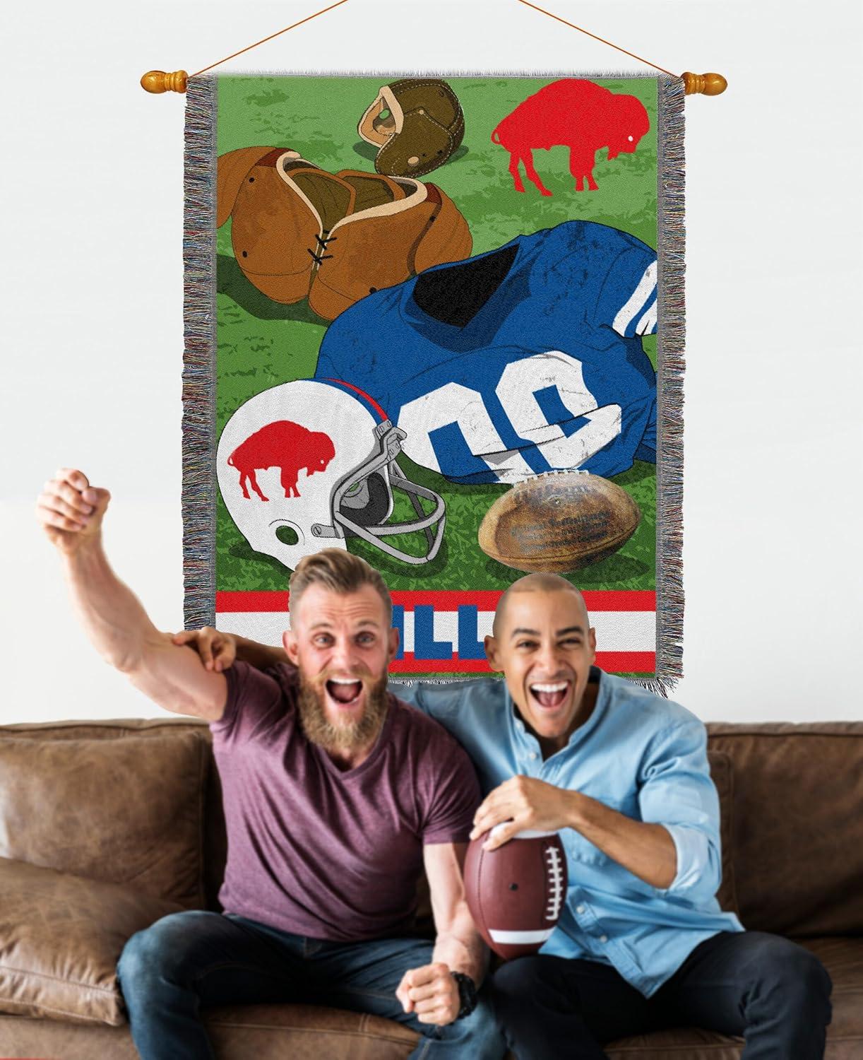 Northwest NFL Buffalo Bills Throw Blanket, Vintage Football Fan Decor, 48x60 Inches