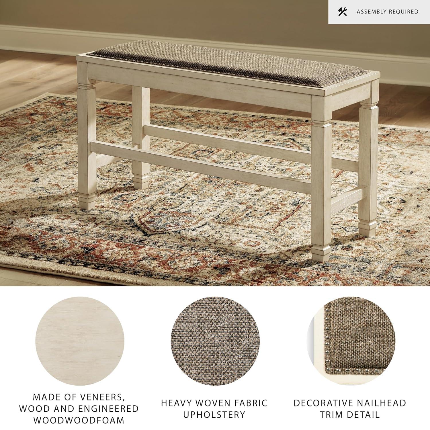 Bolanburg Counter Height Dining Room Bench Antique White - Signature Design by Ashley