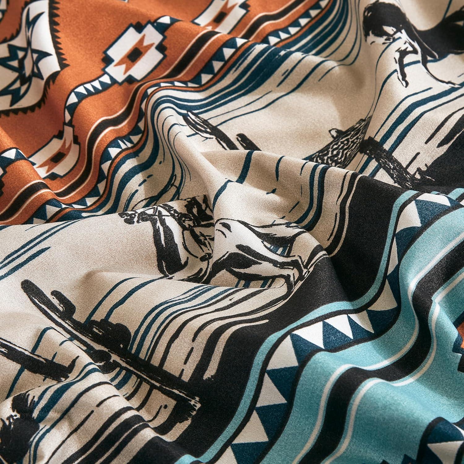 Southwestern Cowboy Rodeo Full Size Multicolor Microfiber Sheet Set