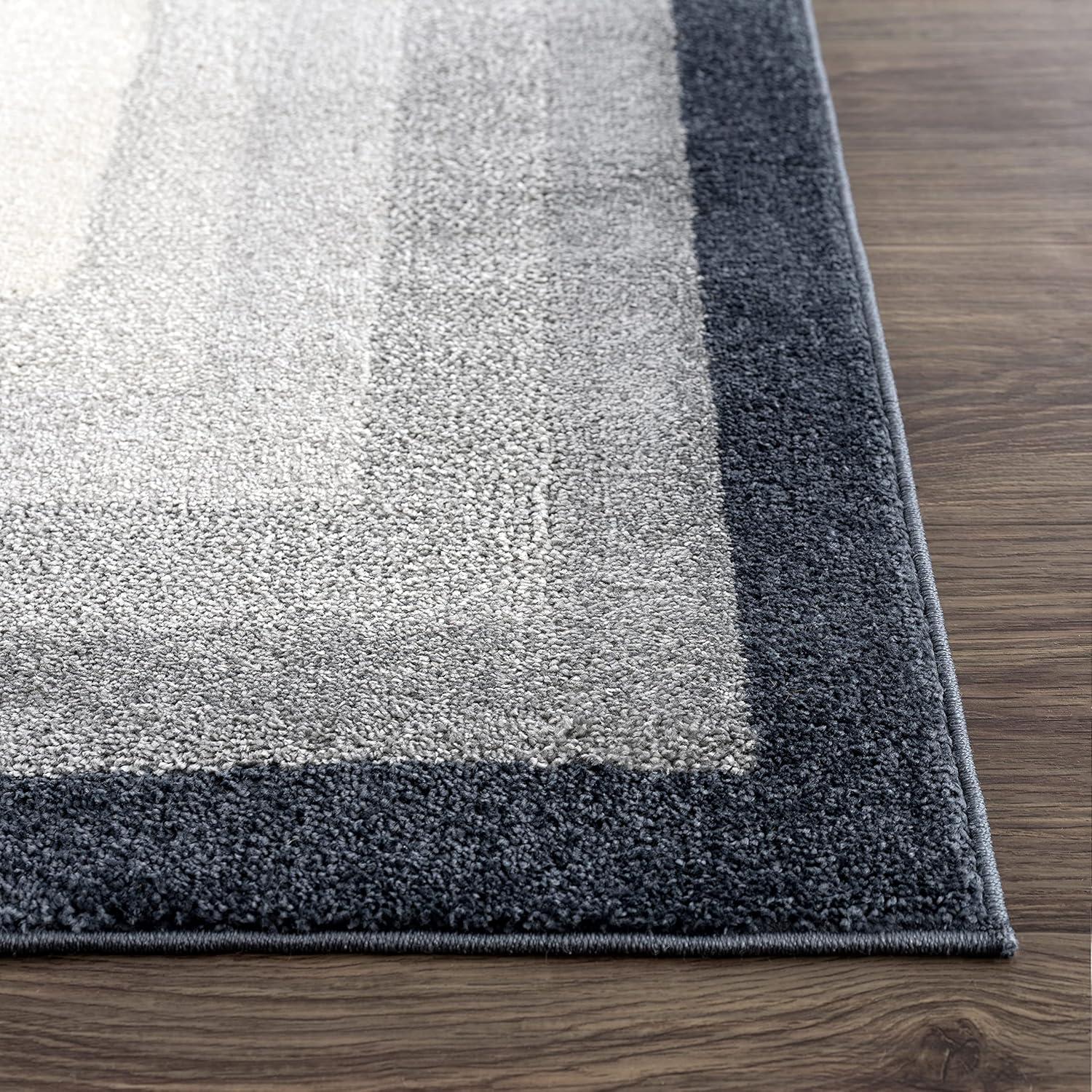 Abani Rugs Nuevo NUE180A Ivory Area Rug with Tonal Grey Border 7'9" x 10'2" - Cream