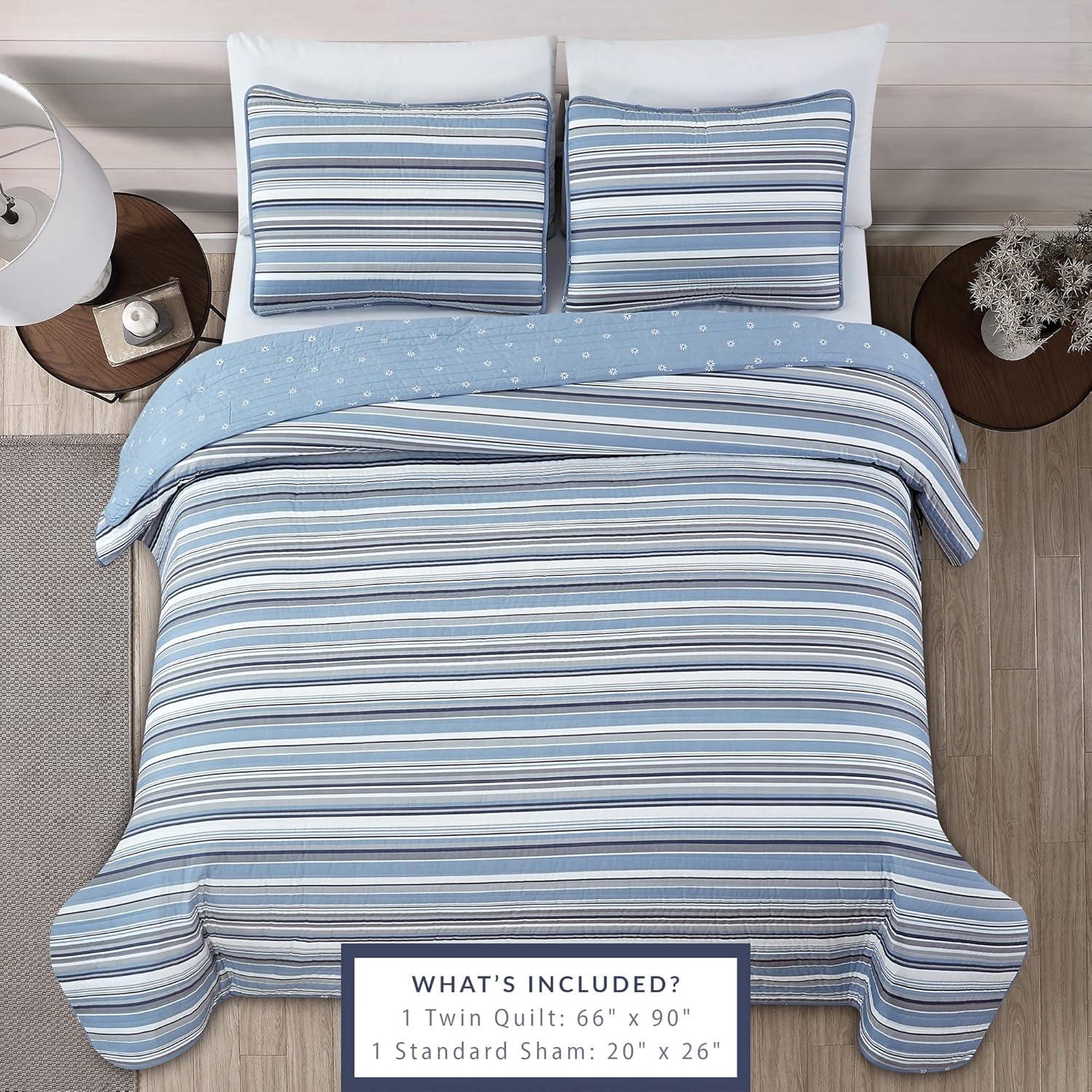 Elise Striped Quilt Set