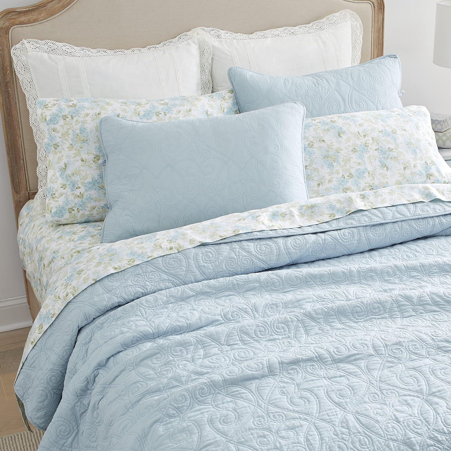 Laura Ashley Felicity Cotton Reversible Quilt Set