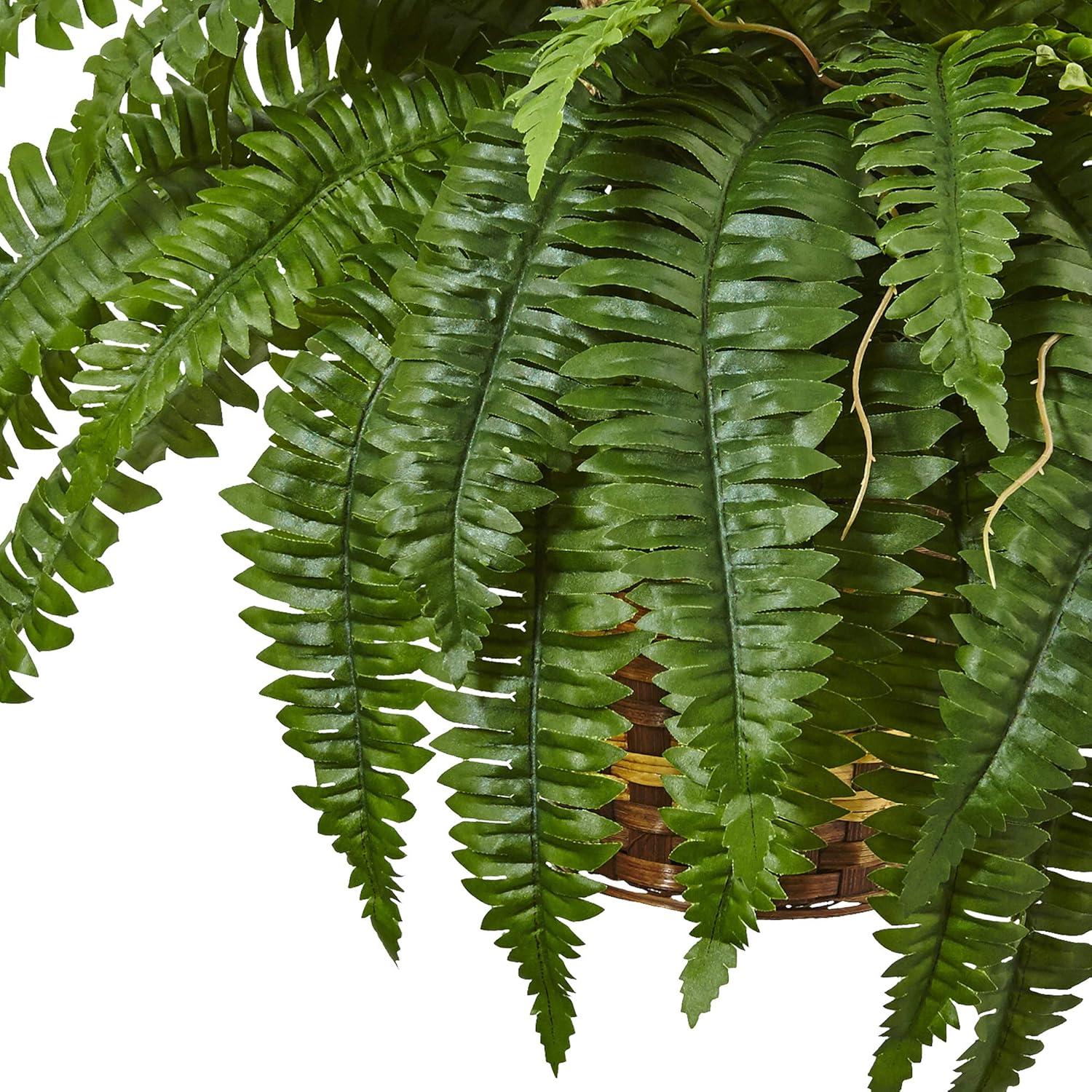 Nearly Natural Boston Fern Hanging Basket