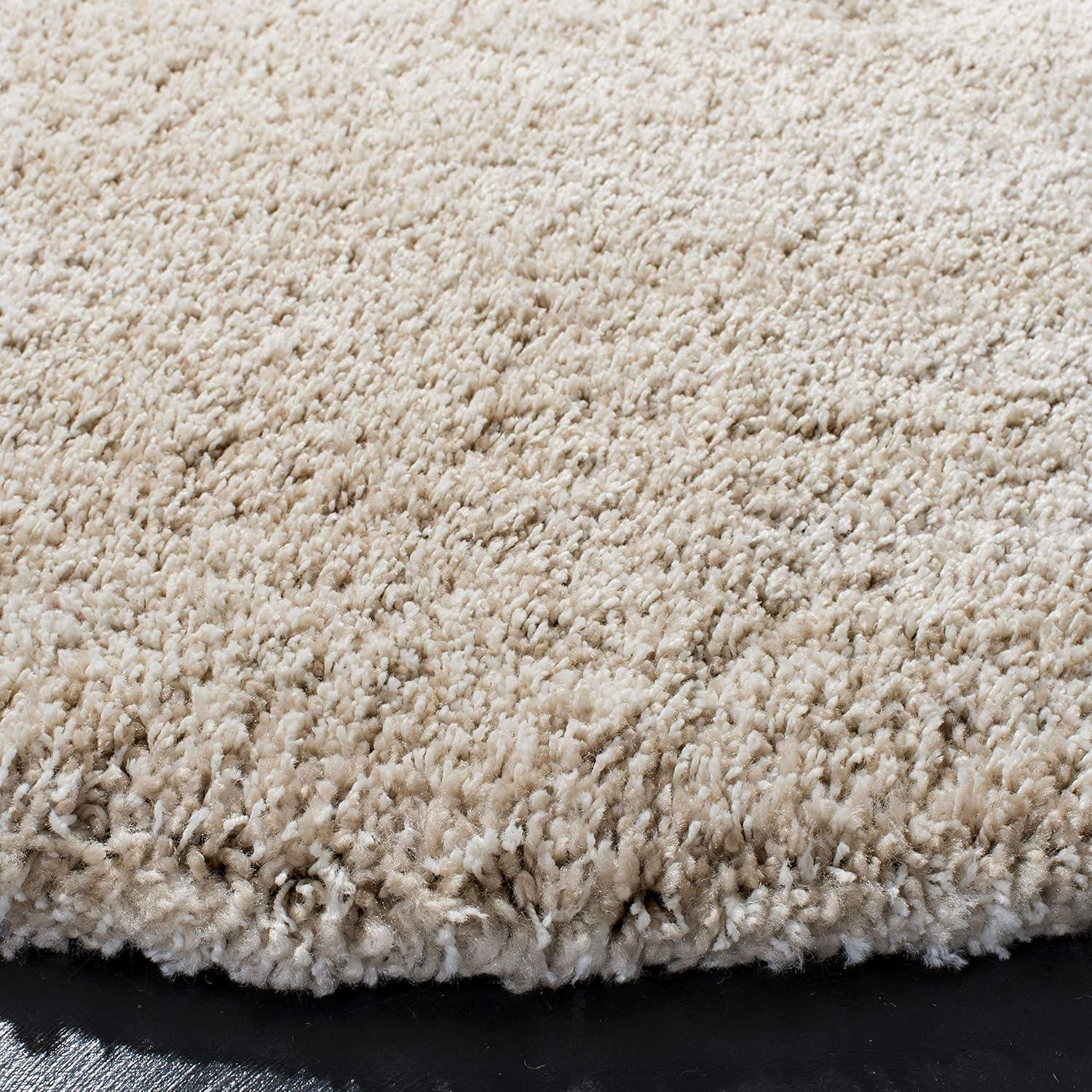 SAFAVIEH California Solid Plush Shag Area Rug, Dark Grey, 8'6" x 8'6" Round