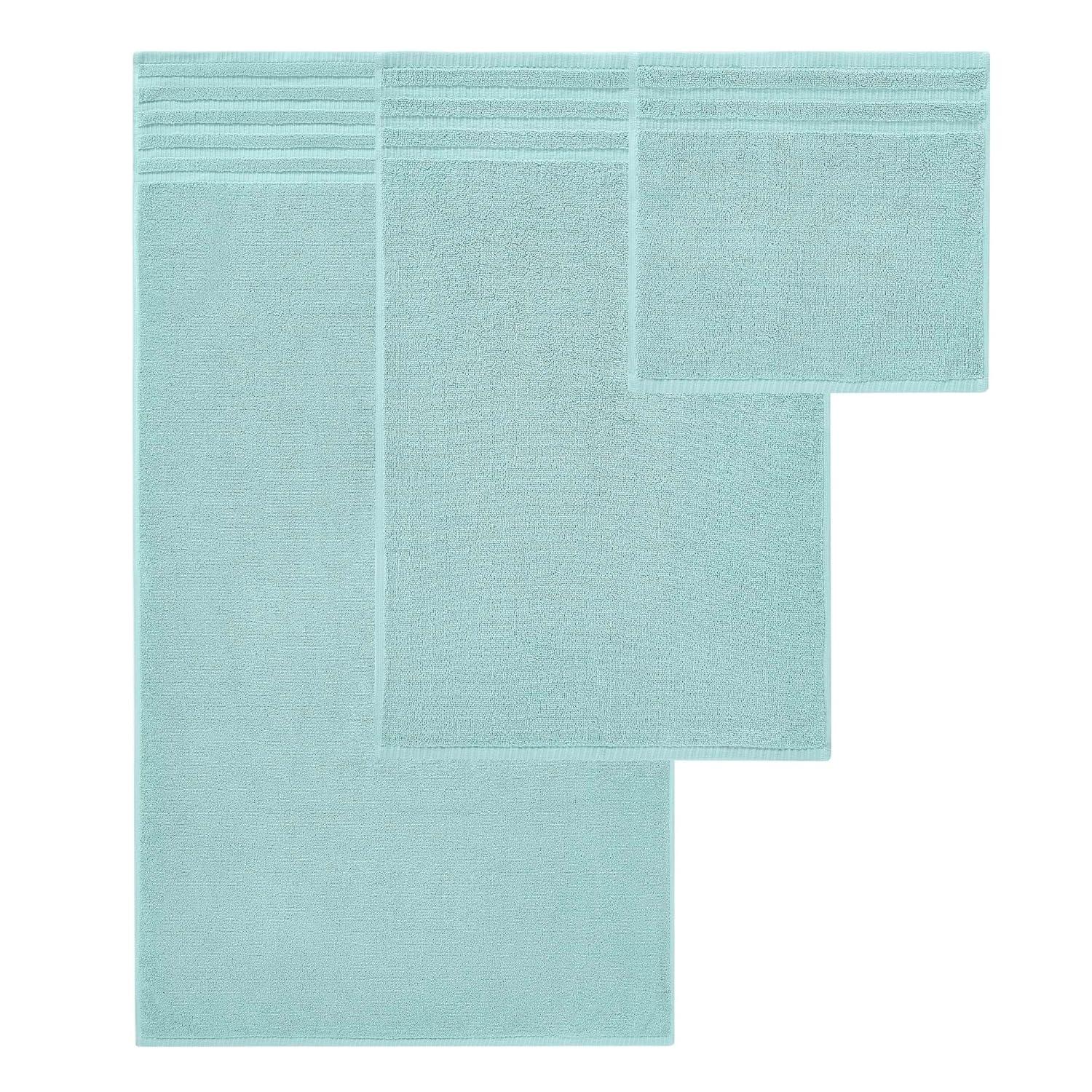 Modern Threads Modern Threads Oxford 6-Piece Yarn Dyed Jacquard & Solid Towel Set – 100% Combed Cotton, Quick Dry & Absorbent Bath, Hand & Washcloths