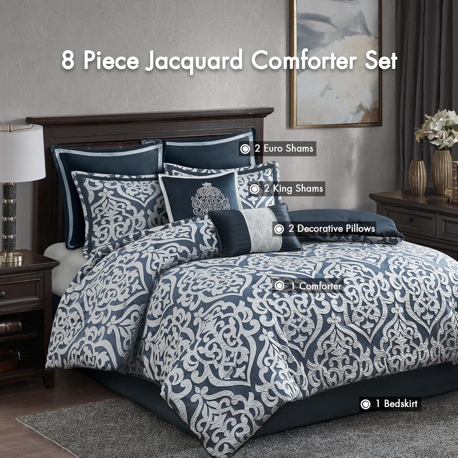 Madison Park Odette Jacquard 8 Piece Comforter Set & Reviews | Wayfair