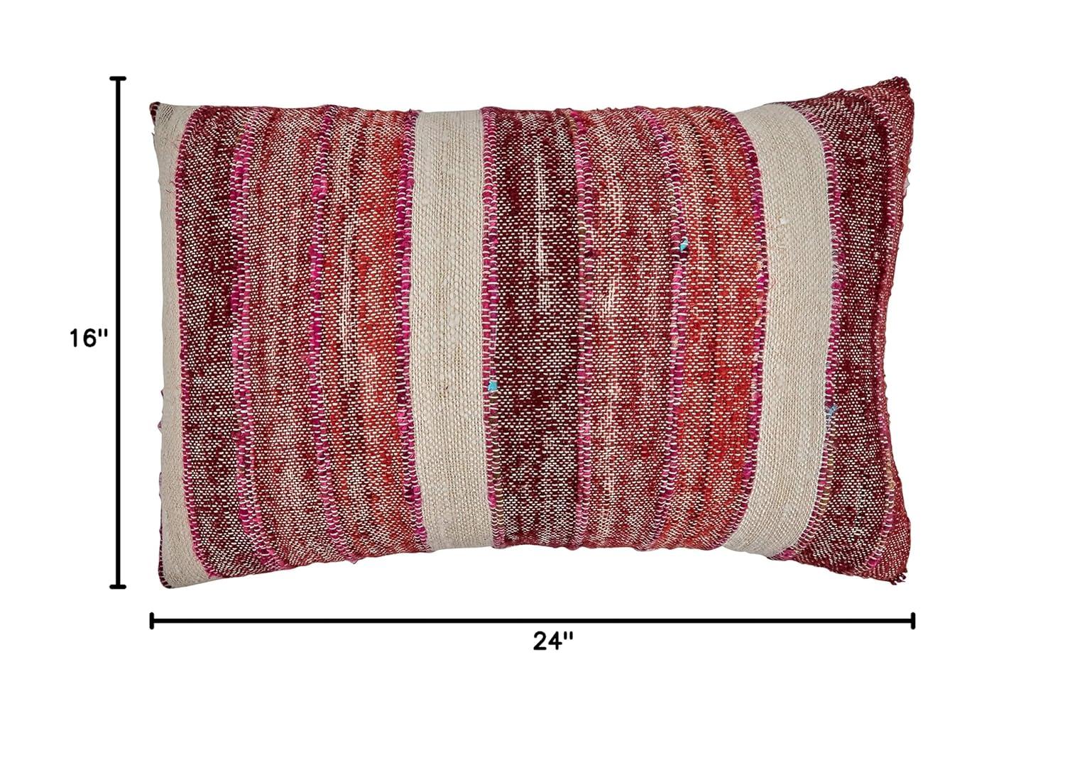 Saro Lynn Collection Striped Cotton Throw Pillow