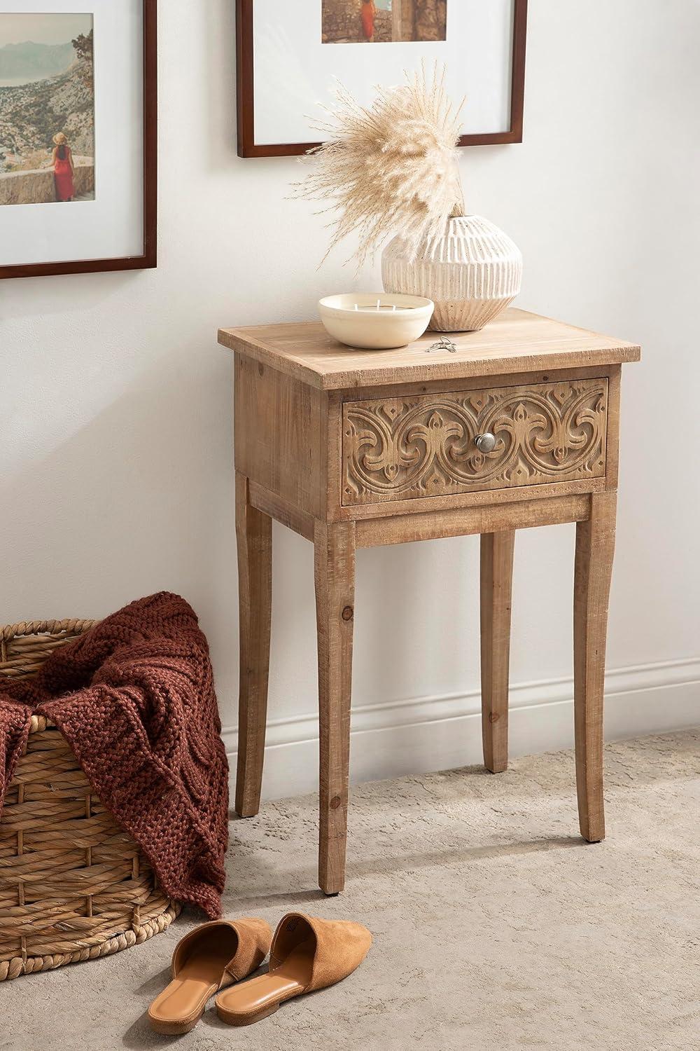 Kate and Laurel Cassetta Wood Side Table