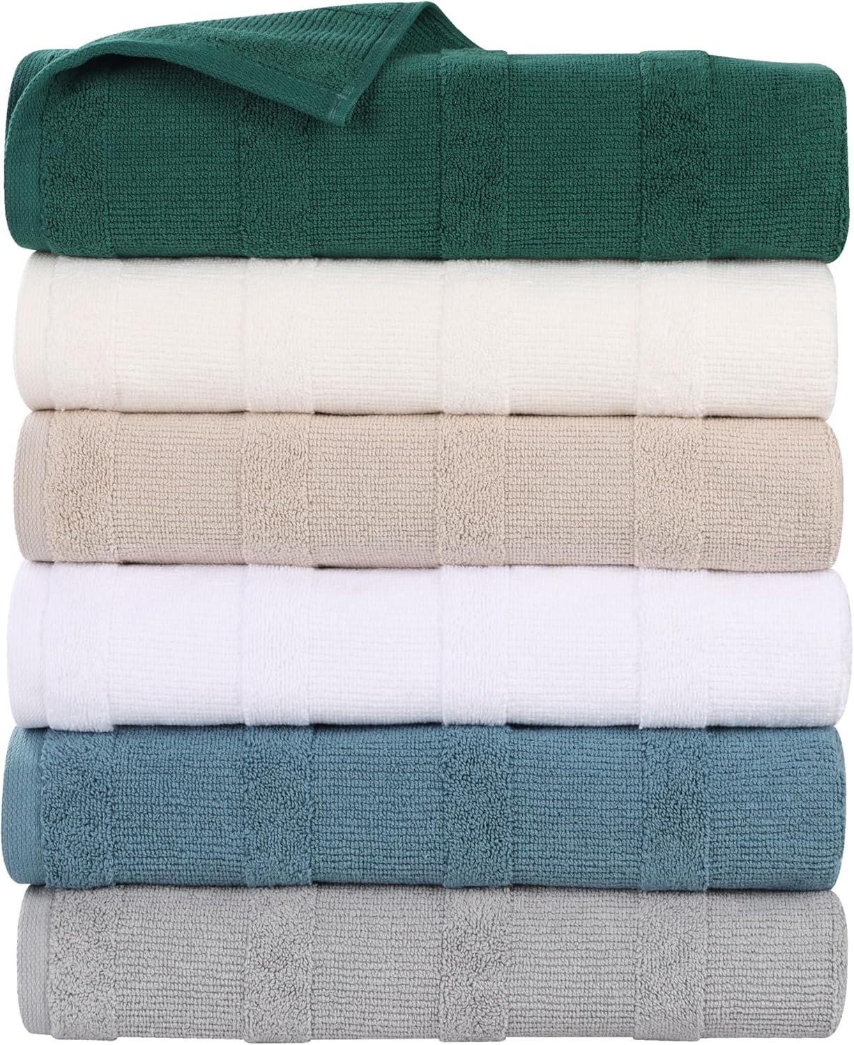 Superior Roma Cotton 12 Piece Assorted Towel Set, Denim Blue