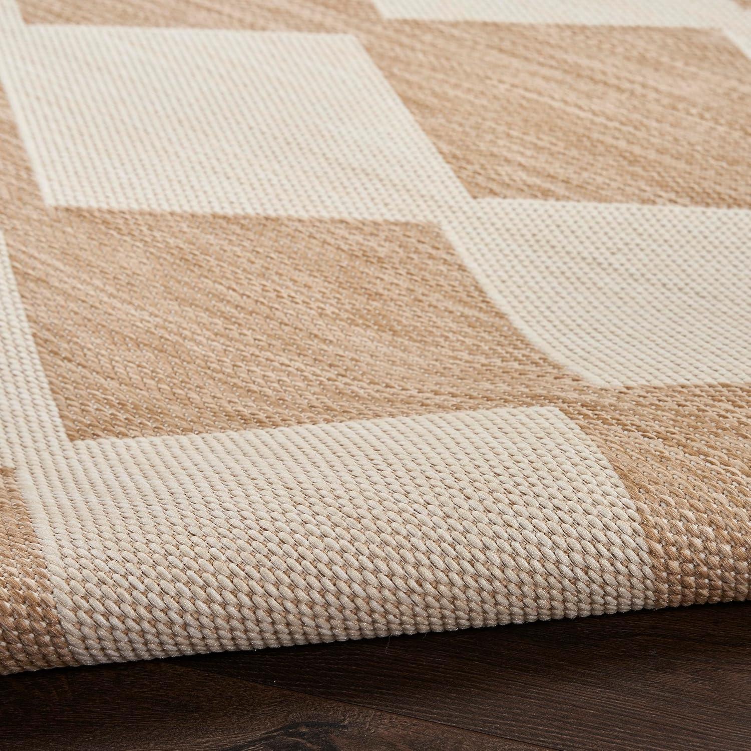 Nourison Positano 4' x 6' Jute Diamond Modern Flatweave Indoor/Outdoor Rug