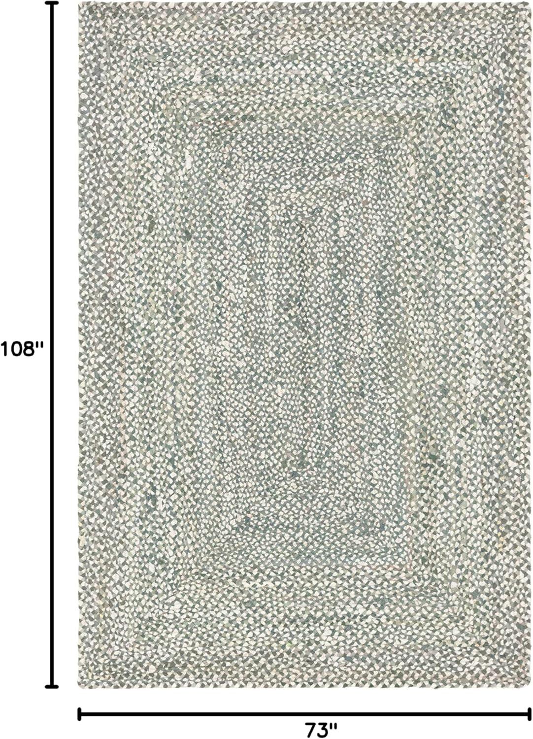 Unique Loom Braided Chindi Collection Area Rug - Layer (6' 1" x 9' Rectangle Gray/Ivory)