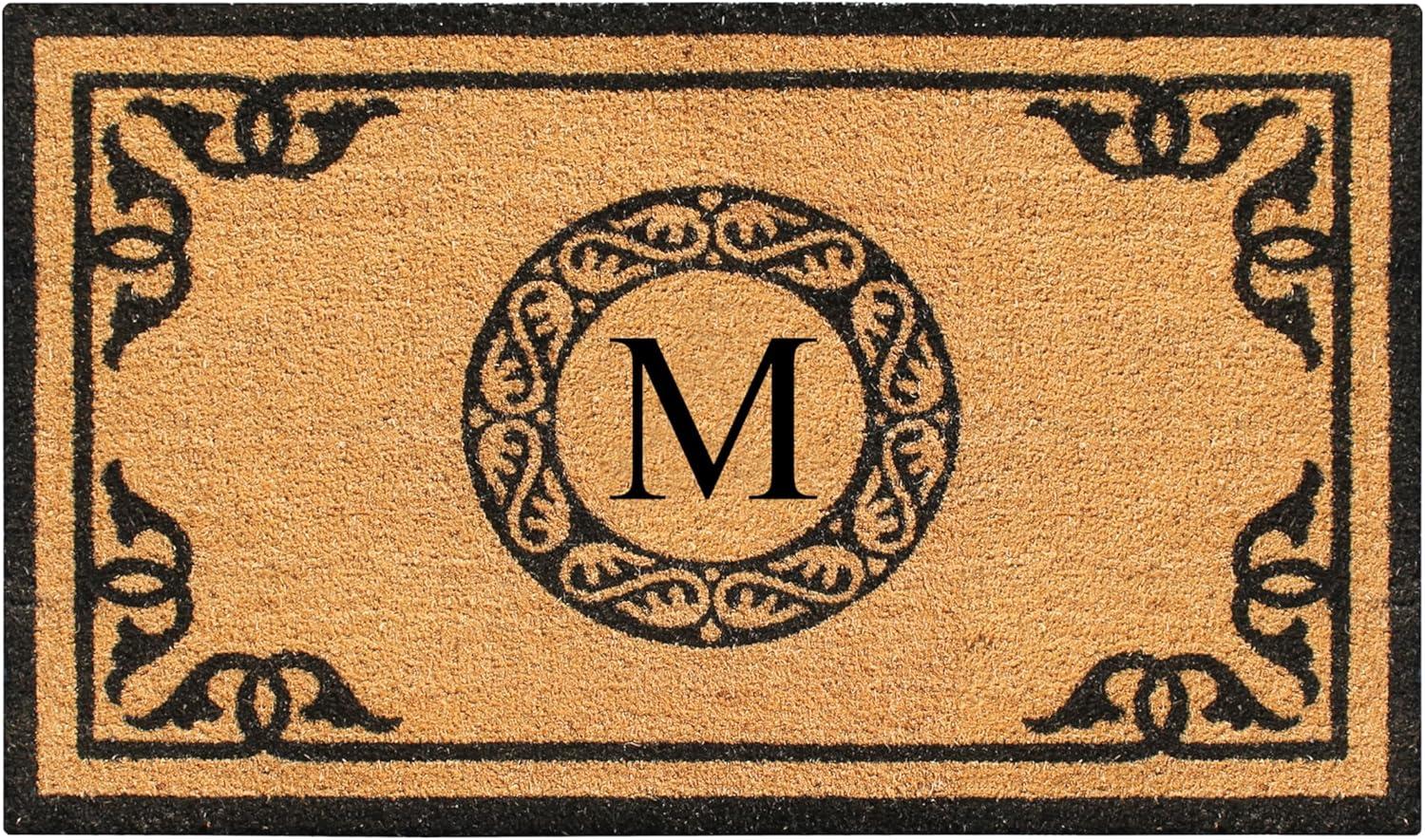 A1HC First Impression Hand Crafted by Artisans Geneva Monogrammed Entry Doormat, 24"X39" M