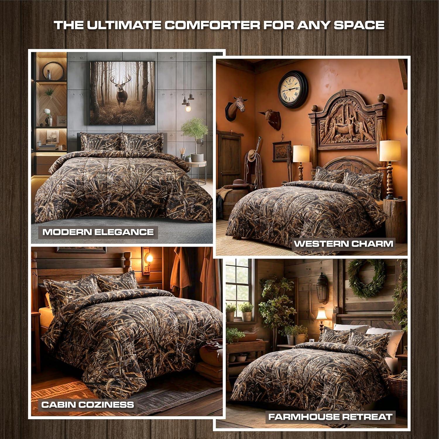 Realtree Realtree Max-5 Camo Comforter Set, Premium Polycotton Fabric, Camouflage Bed Set, Super Soft Forest Bedding Set Hunting & Outdoor, Machine Washable