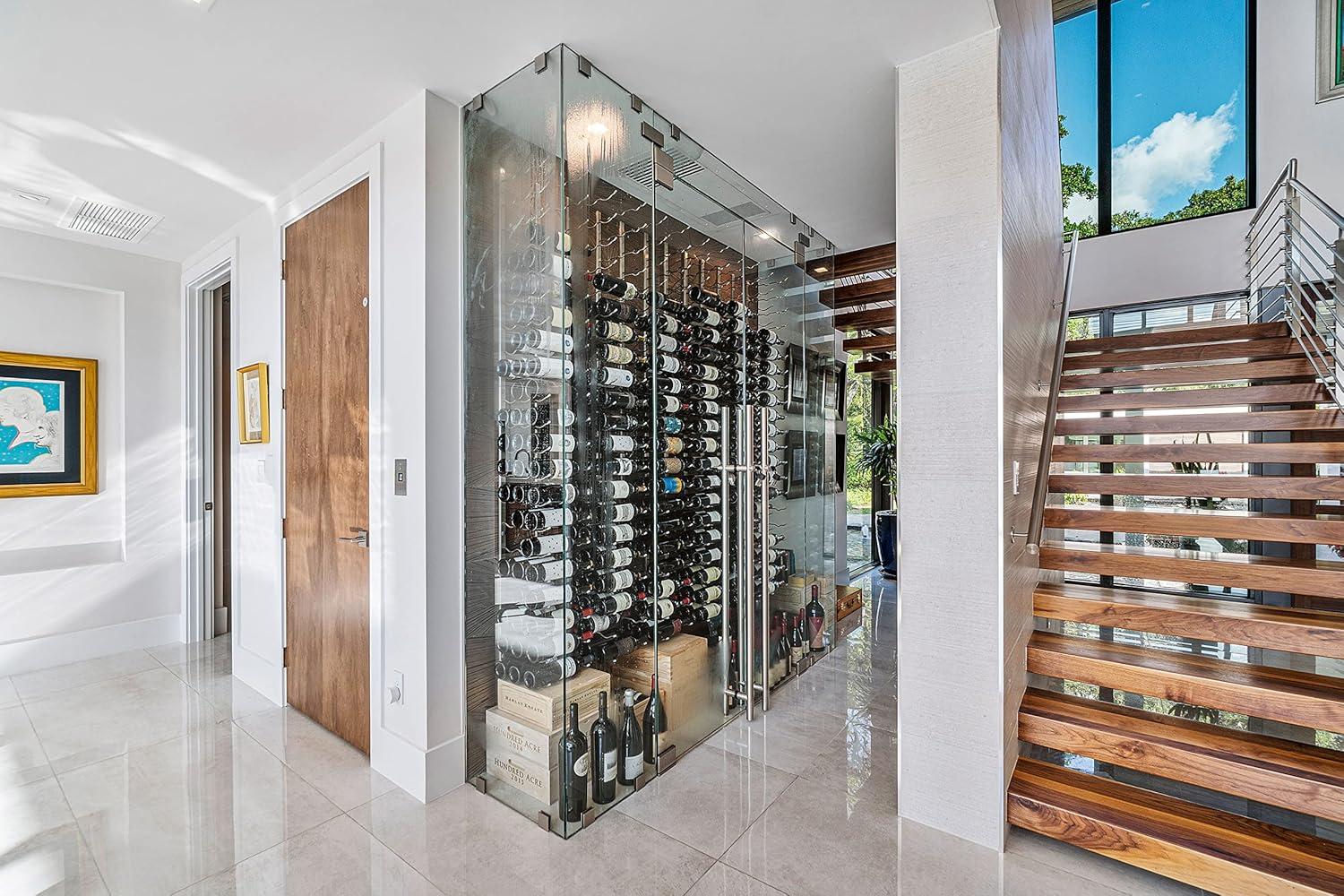 Vintageview Ws62 W Series 72" 36 Bottle Wall Mounted Wine Rack - Black