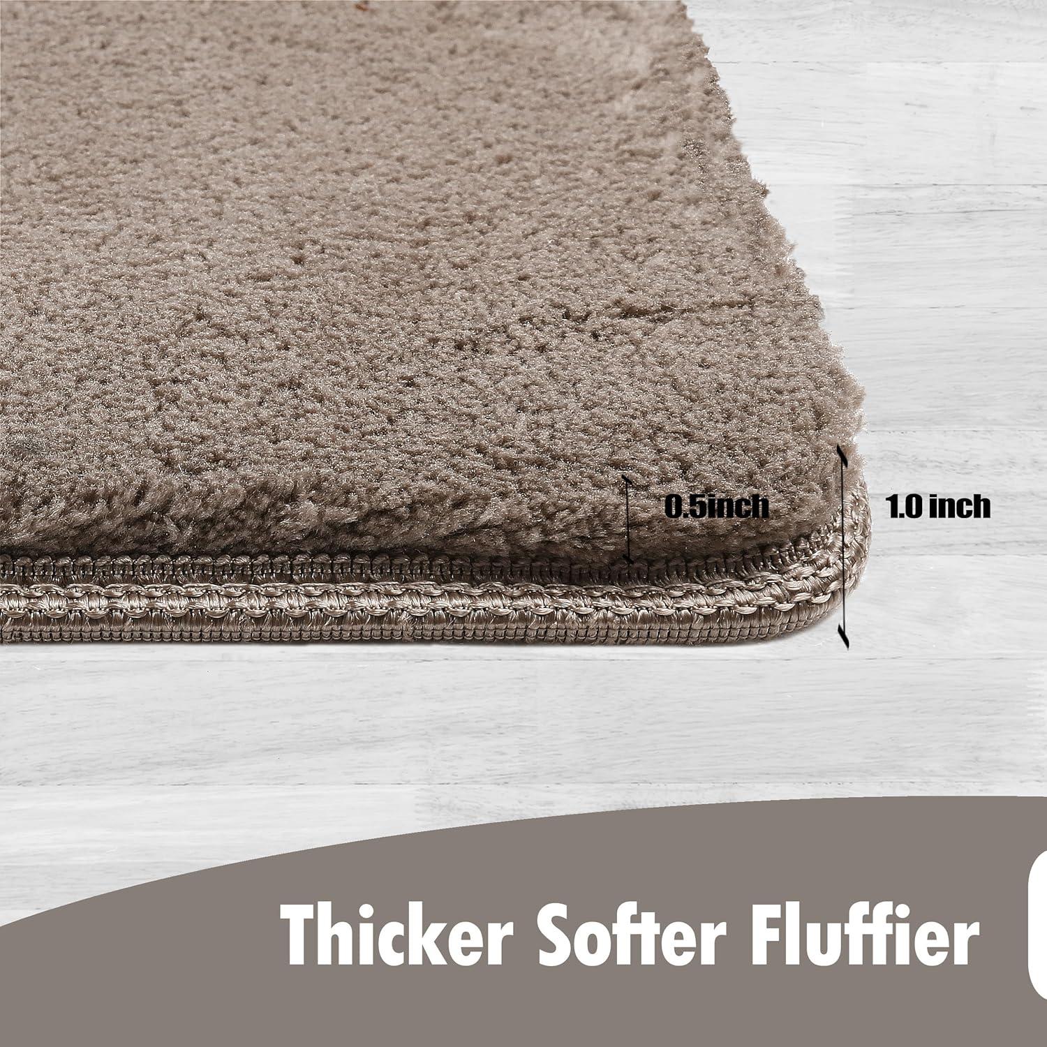 Soft Plush Brown 9.5 in. x 30 in. x 1.2 in. Bullnose Indoor Stair Tread Cover Tape Free Non-slip Carpet Set of 14