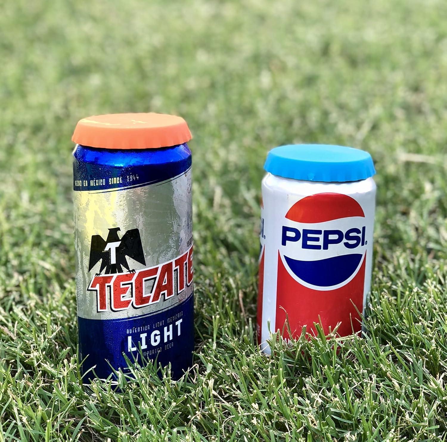 Assorted Silicone Round Can Lids for Soda and Beer (6 Pack)