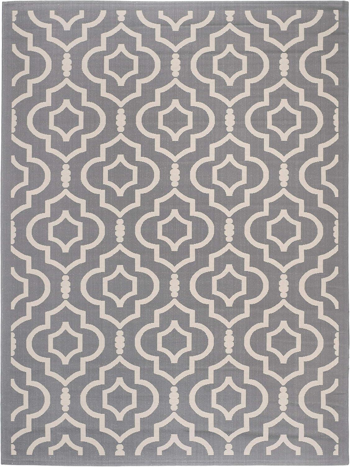 Gray Flat Woven Synthetic Reversible 9' x 12' Area Rug