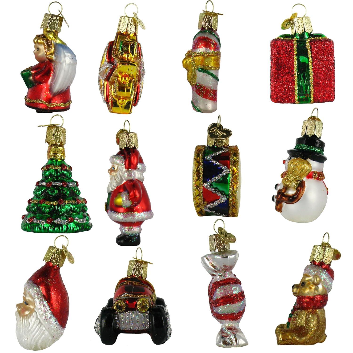 Old World Christmas 2.75 In Mini Christmas Set Ornament St/12 Santa Star Tree Ornament Sets