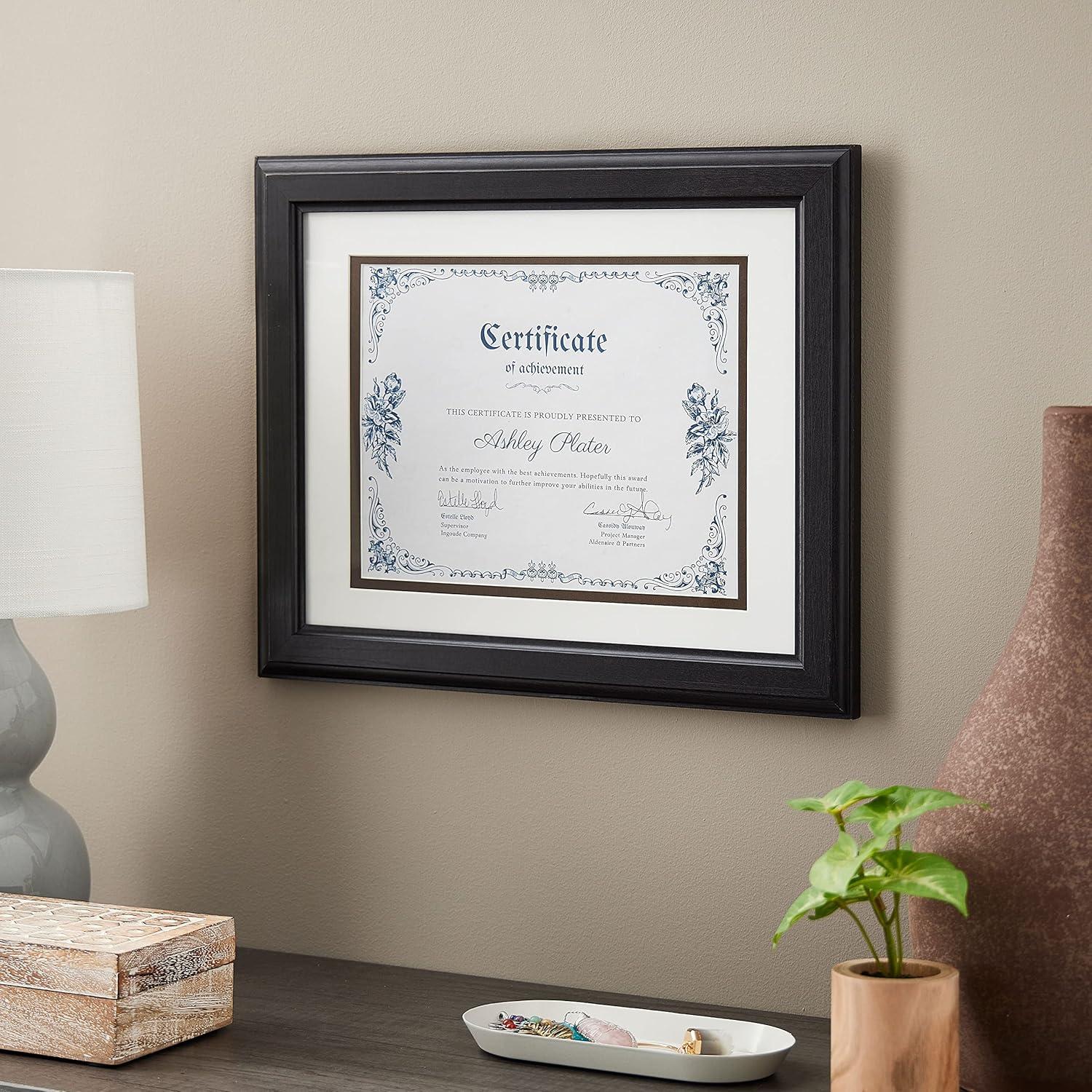 11" x 14" Brown Document Frame with Double Mat by Studio Décor®