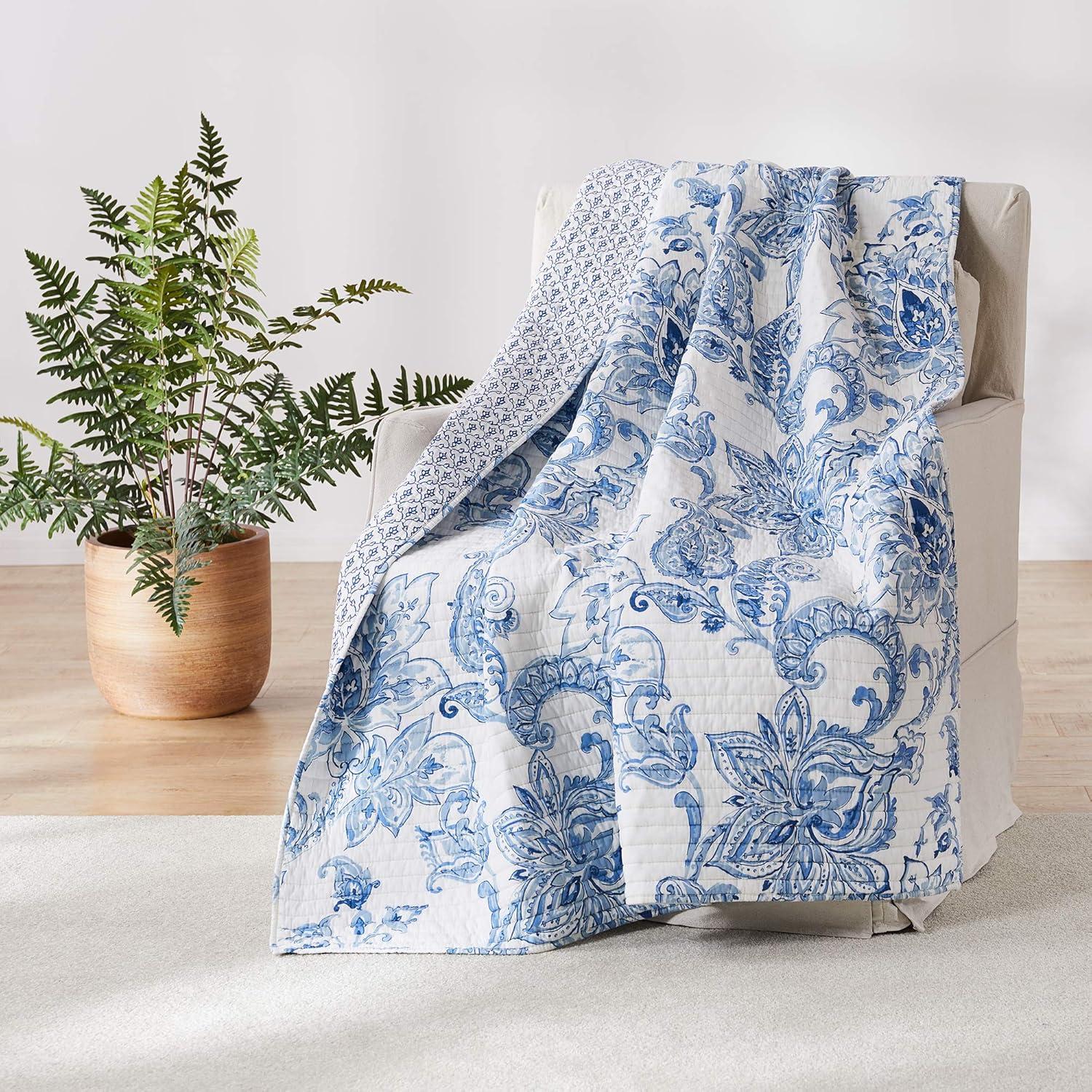 Bennett Floral Quilted Throw - Villa Lugano by Levtex Home