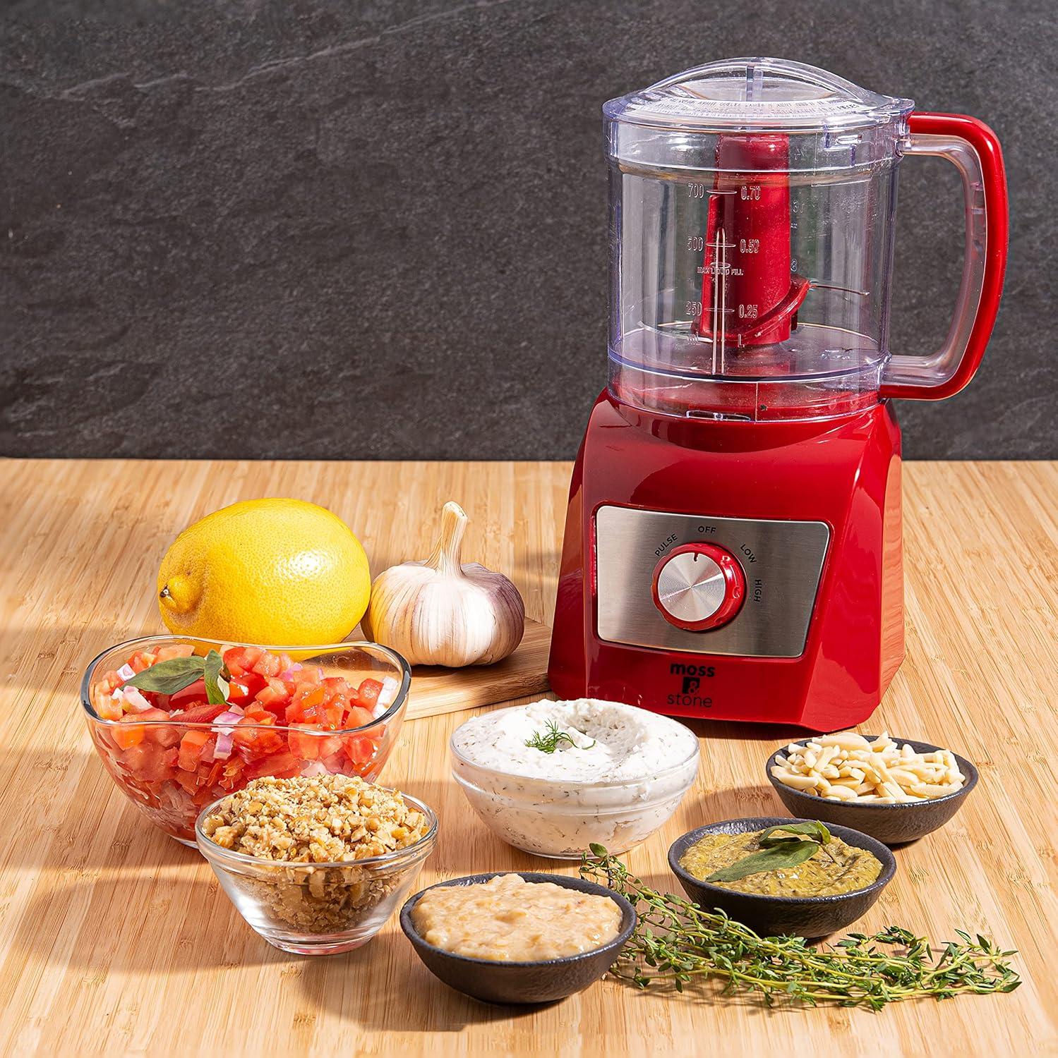 Moss & Stone 8-Cup Black Food Processor, Electric Chopper & Grinder, 500W