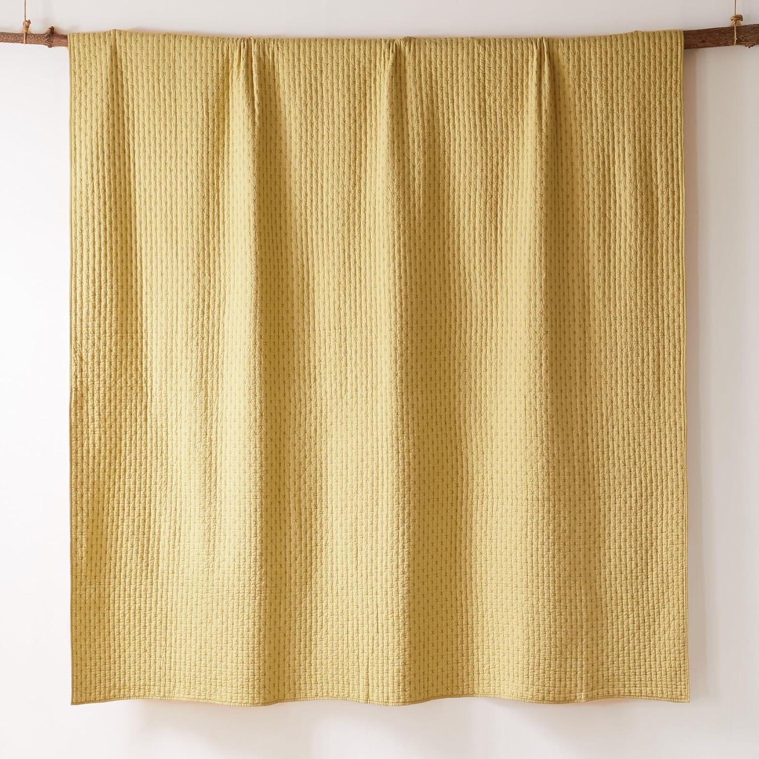 Cross Stitch Ochre Twin Quilt Set - Levtex Home