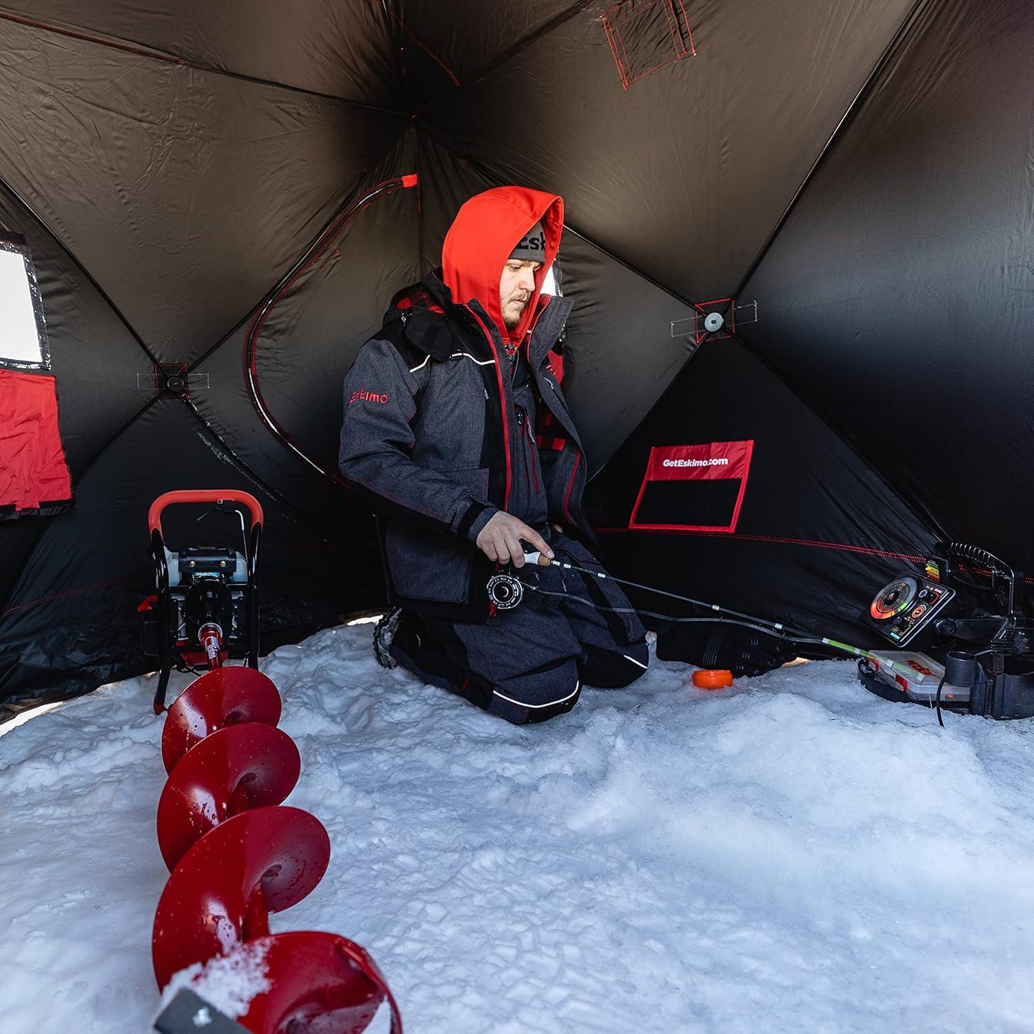 Eskimo Red 3-Person Pop-Up Ice Fishing Shelter with 2 Doors