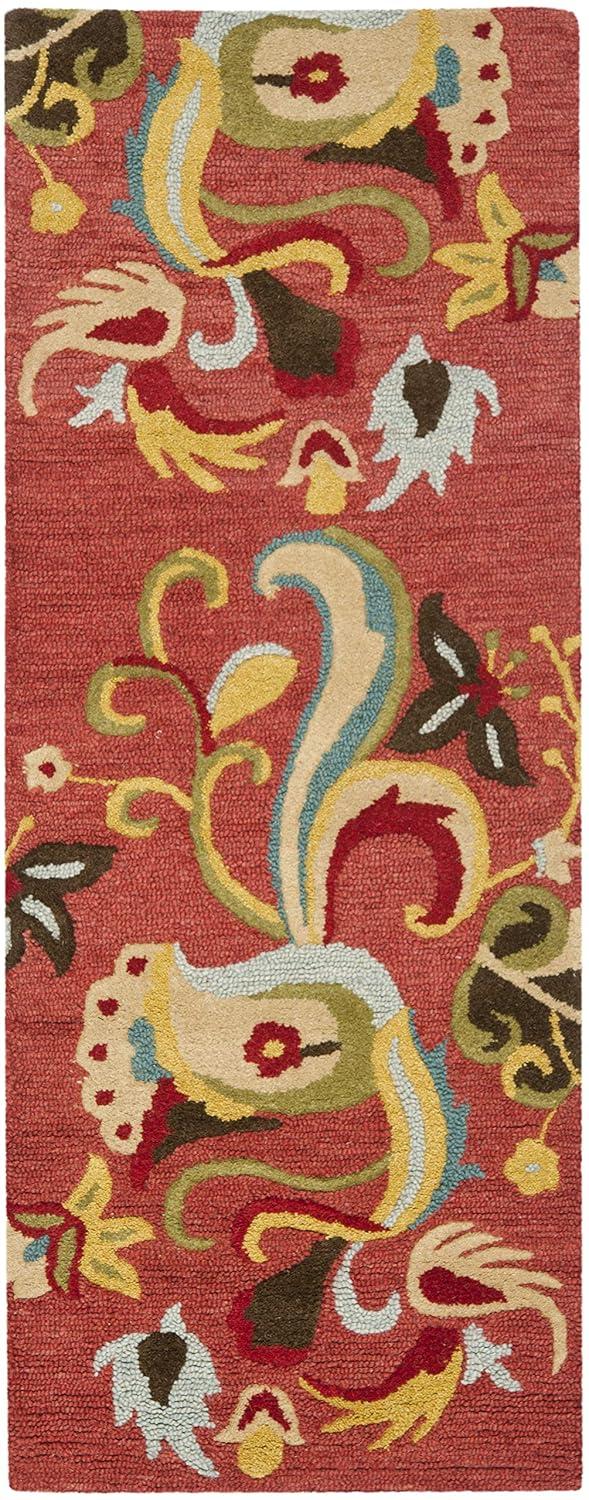 Blossom BLM680 Hand Hooked Accent Rug - Rust/Multi - 2'6"x4' - Safavieh.