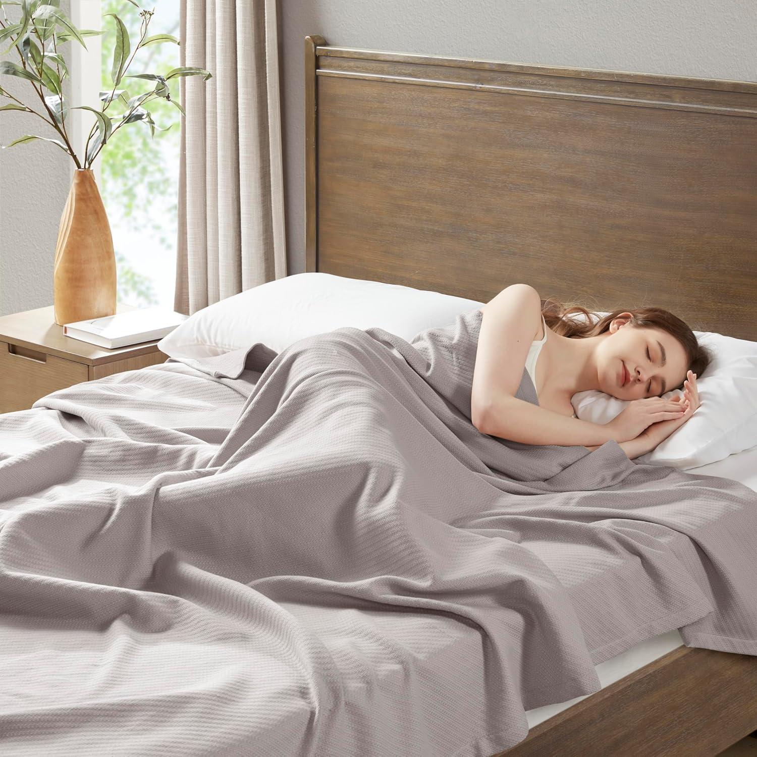 Bed Blanket Liquid Cotton Twin Gray