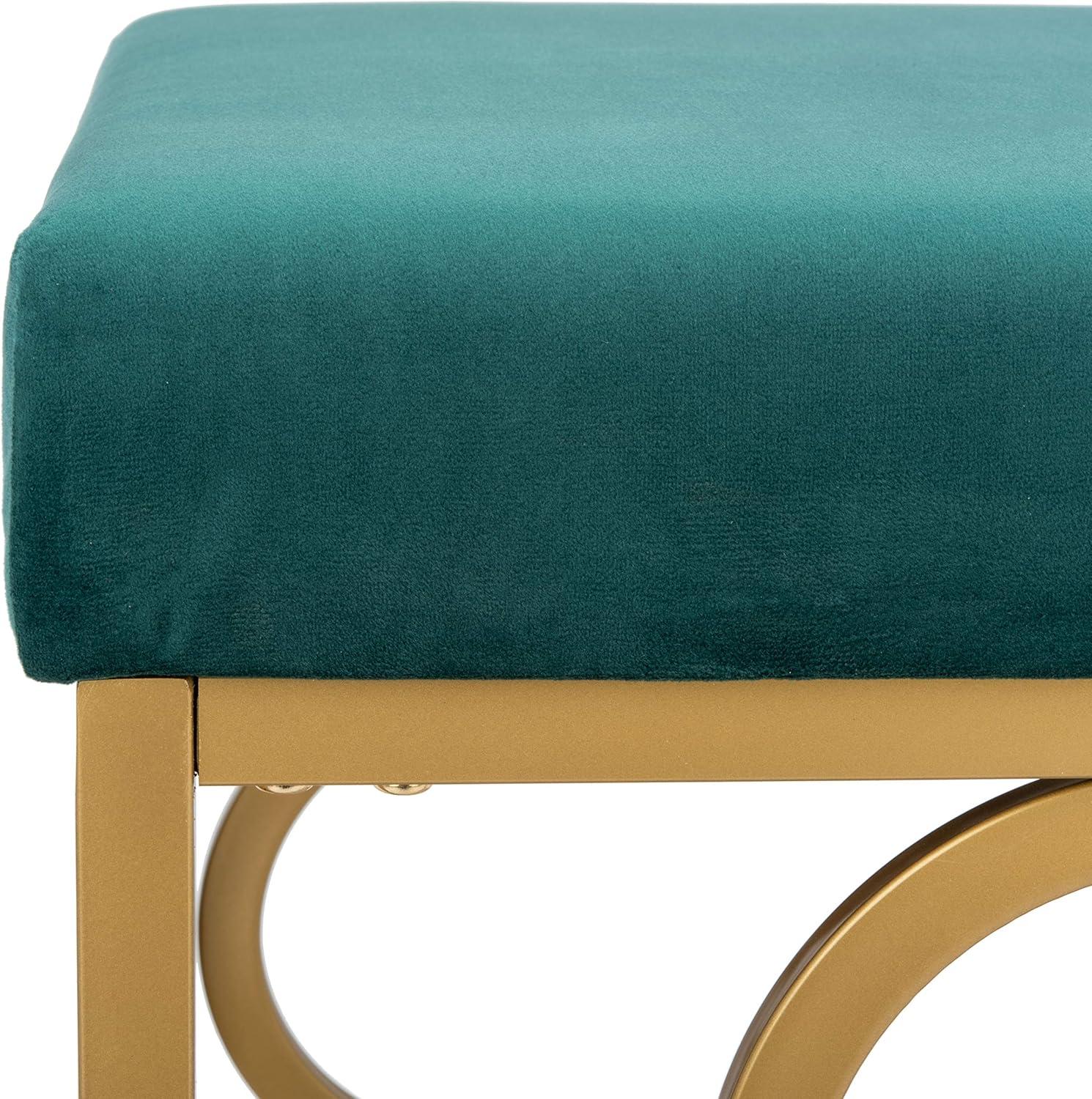 Fleur Square Ottoman - Navy/Gold - Safavieh