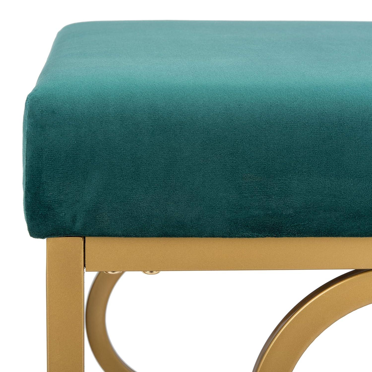 Fleur Square Ottoman - Navy/Gold - Safavieh