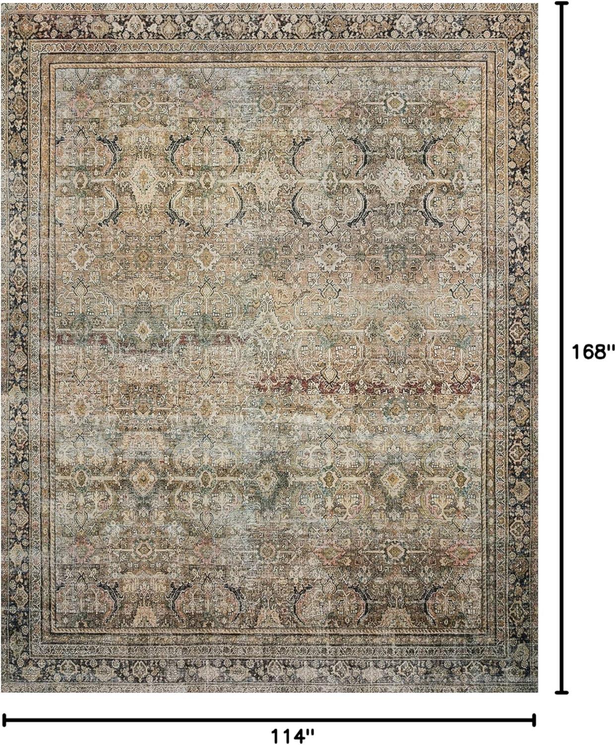 Layla Black and Olive Rectangular Synthetic Area Rug