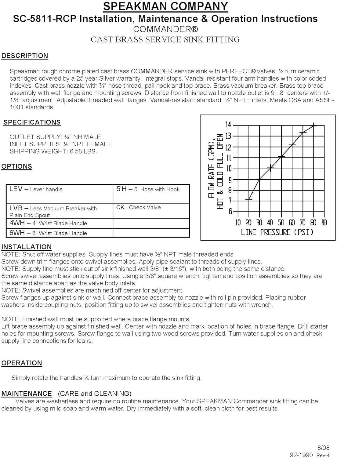Commander Chrome Service Sink Faucet with 5-Year Warranty