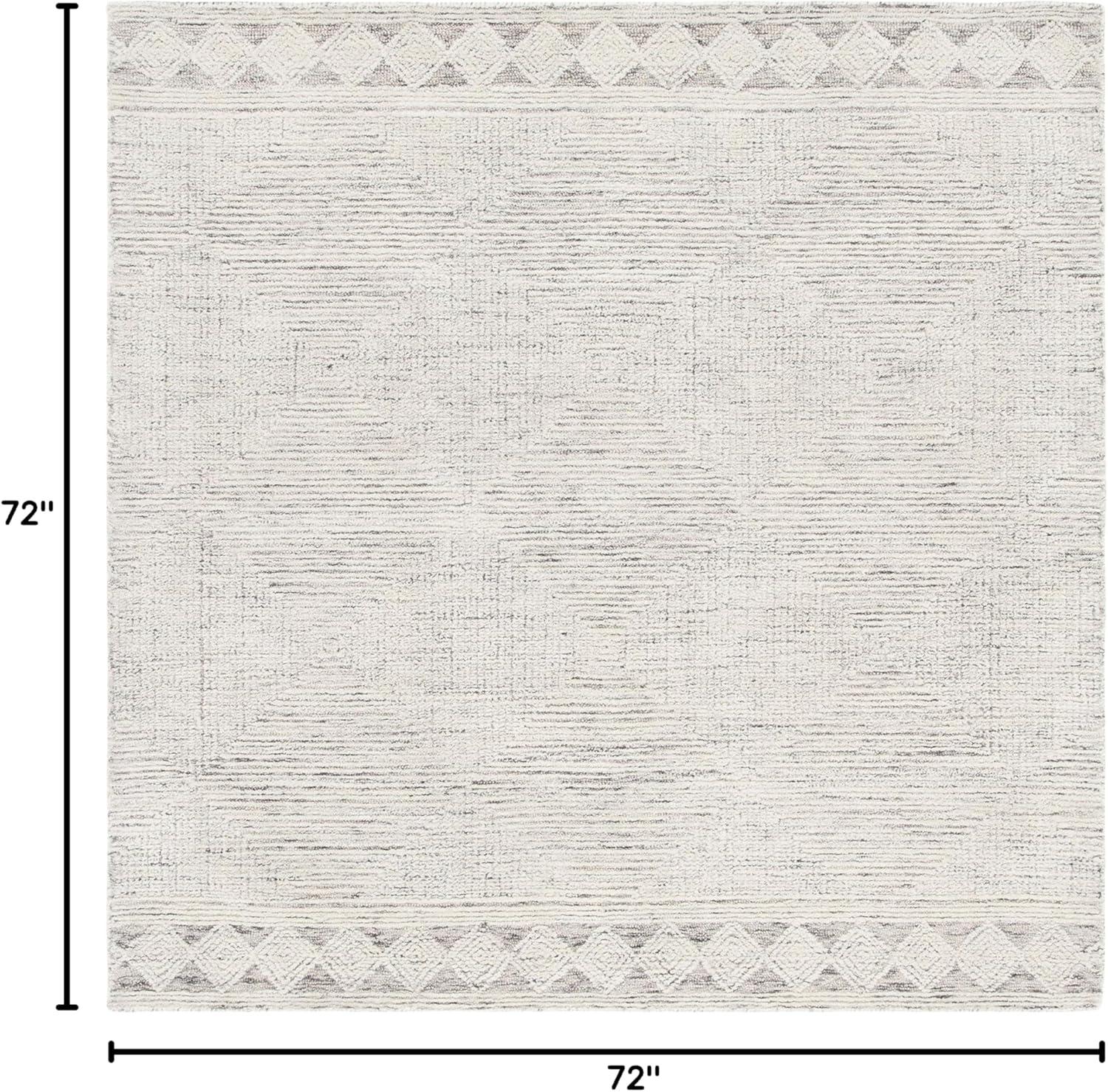 Abstract ABT349 Hand Tufted Area Rug - Ivory/Grey - 6' X 6' Square - Safavieh.