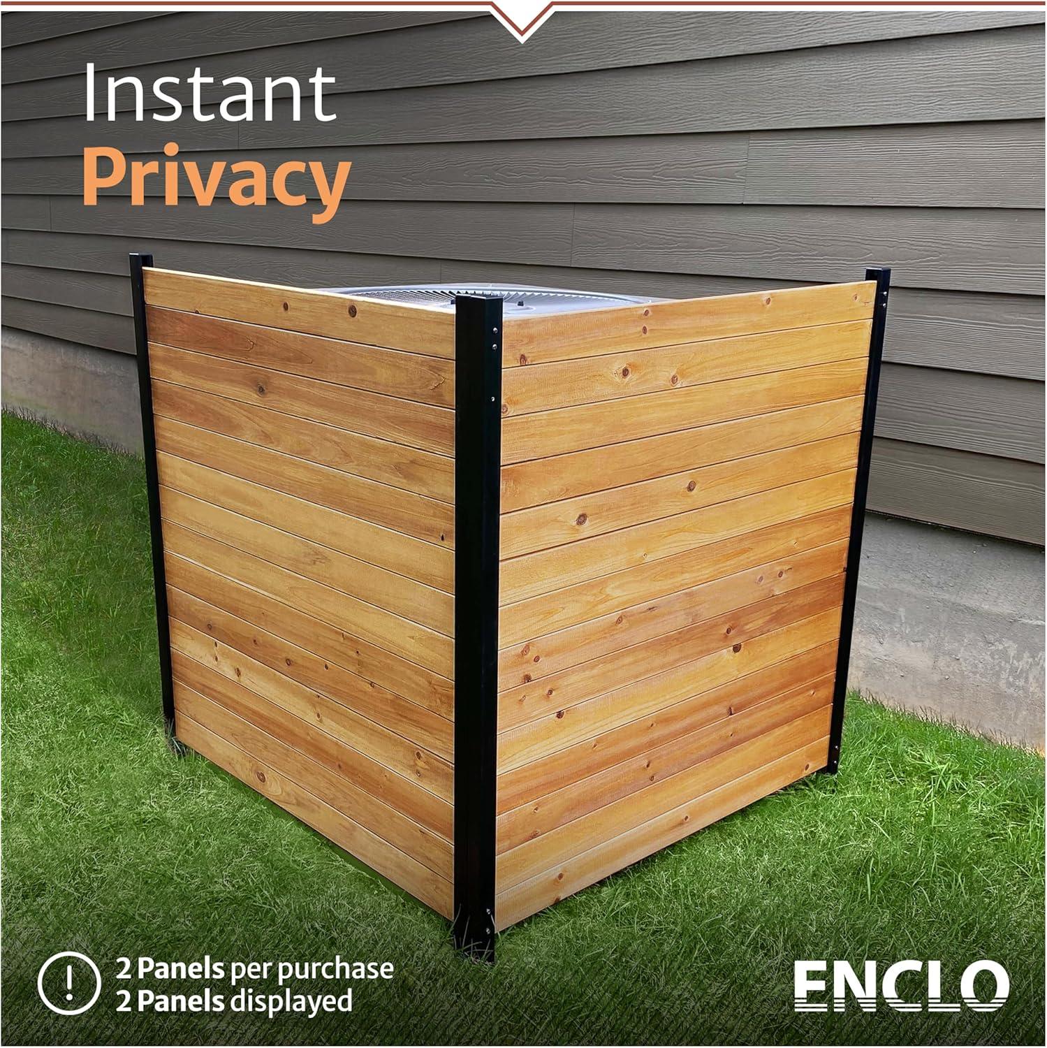 4ft H x 4ft W (2 Panels) No Dig Enclo Premium Wood Privacy Screen, Ideal Outdoor Privacy Wall, Pool Equipment Enclosure, Cedar Privacy Fence, Trash Can Enclosures, Air Conditioner Fence, EC18029