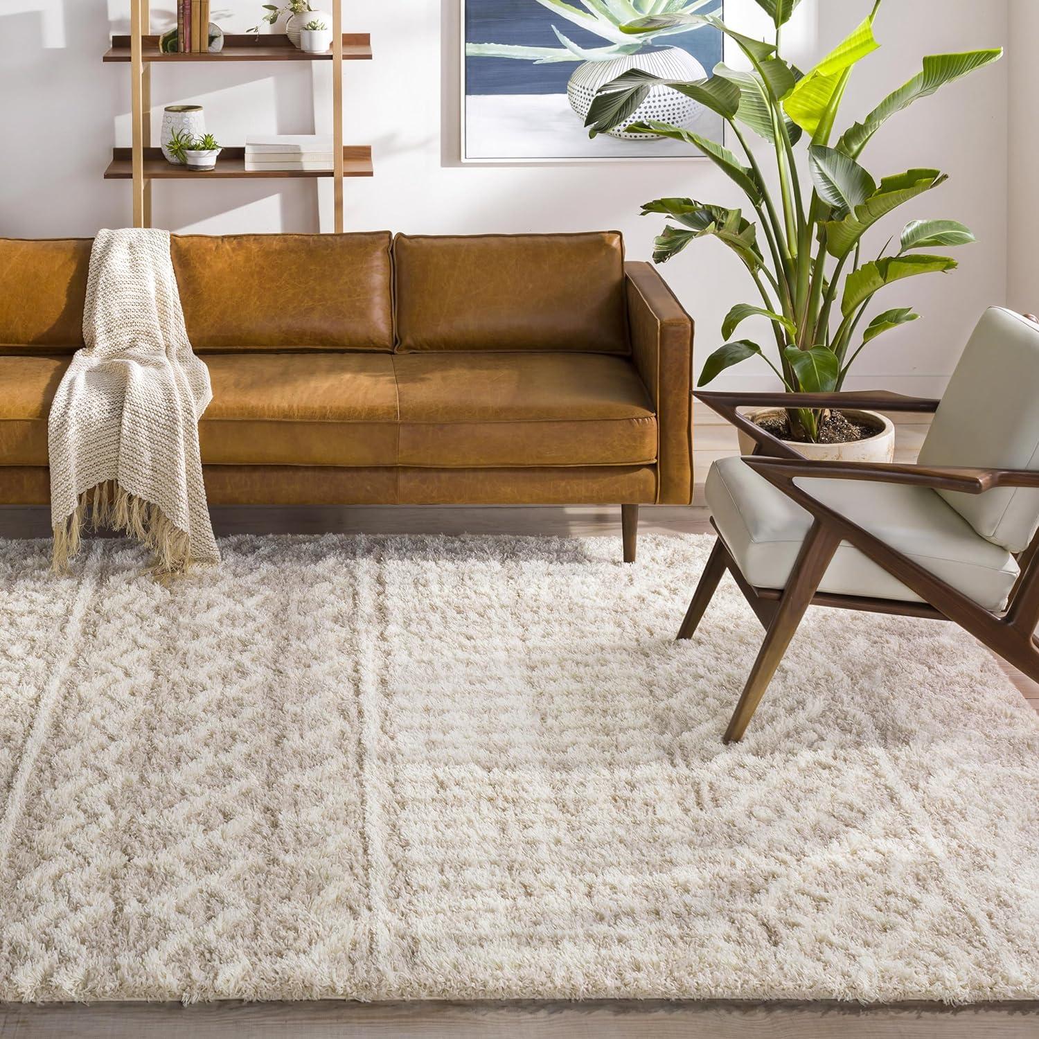 Livabliss Urban Shag Global Moroccan Area Rug,7'10" x 10'2",Beige