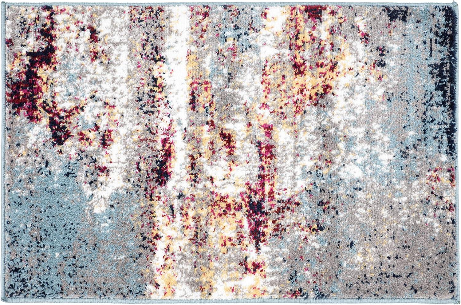 World Rug Gallery Distressed Abstract Watercolor Multi 2' x 3' Area Rug