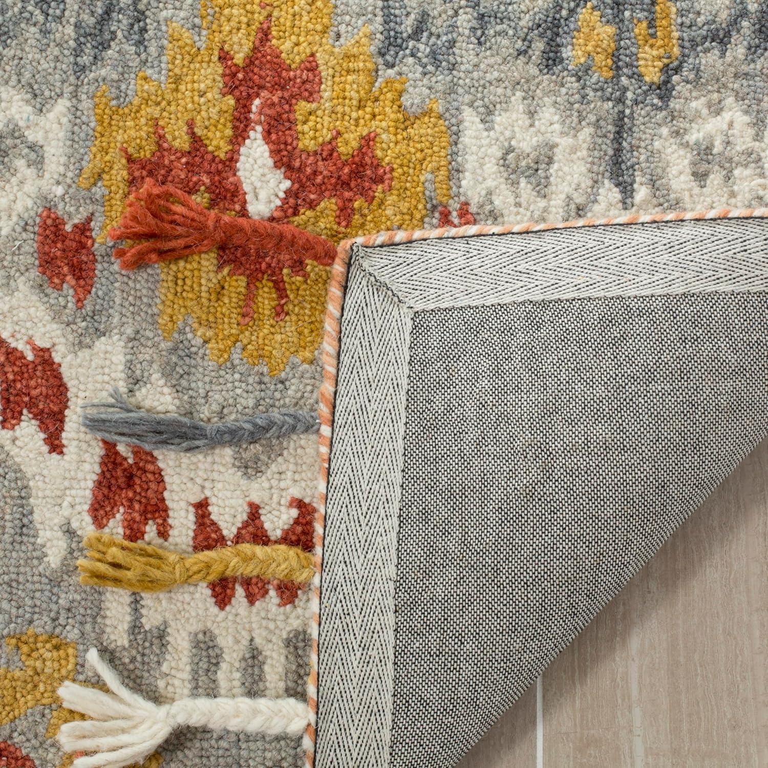 Suzani SZN202 Hand Hooked Indoor Accent Rug - Grey/Gold - 3'x5' - Safavieh.