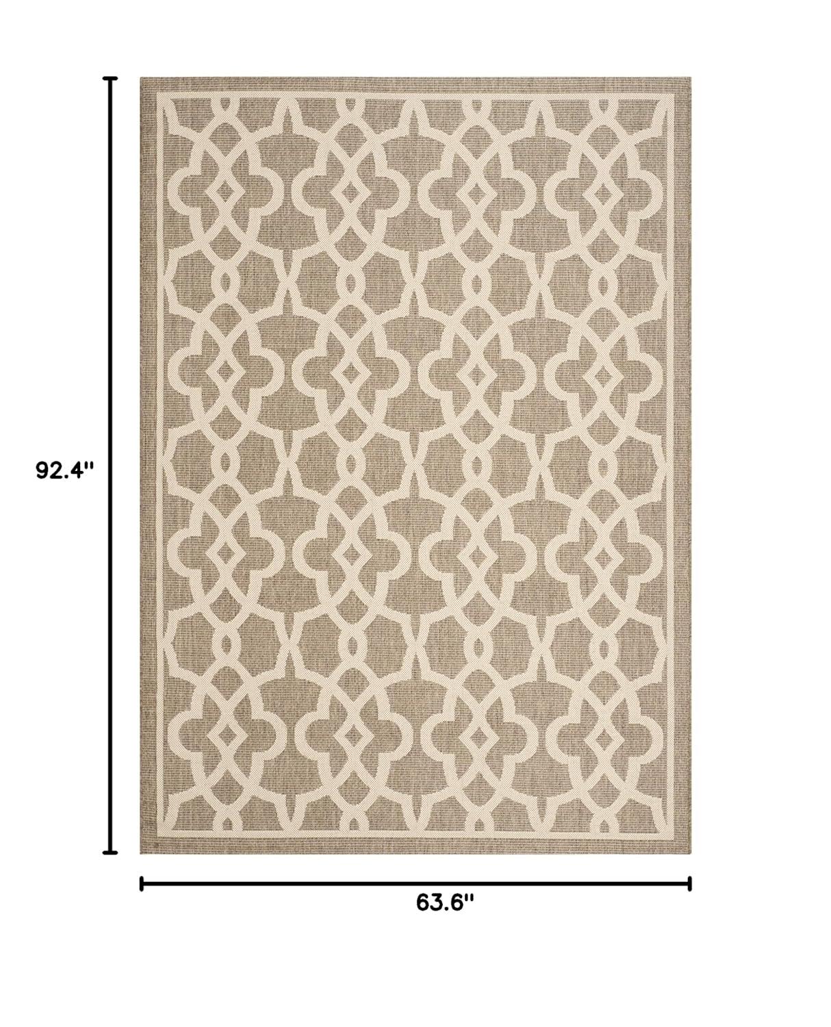 Courtyard CY6071 Power Loomed Indoor and Outdoor Area Rug - Mocha/Beige - 5'3"x7'7" - Safavieh