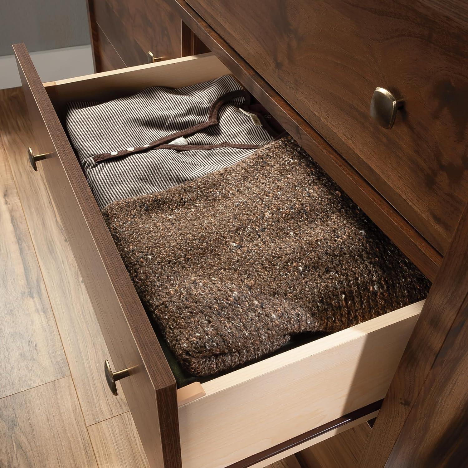 River Ranch 6 Drawer Dresser Grand Walnut - Sauder: Spacious Storage, Modern Style