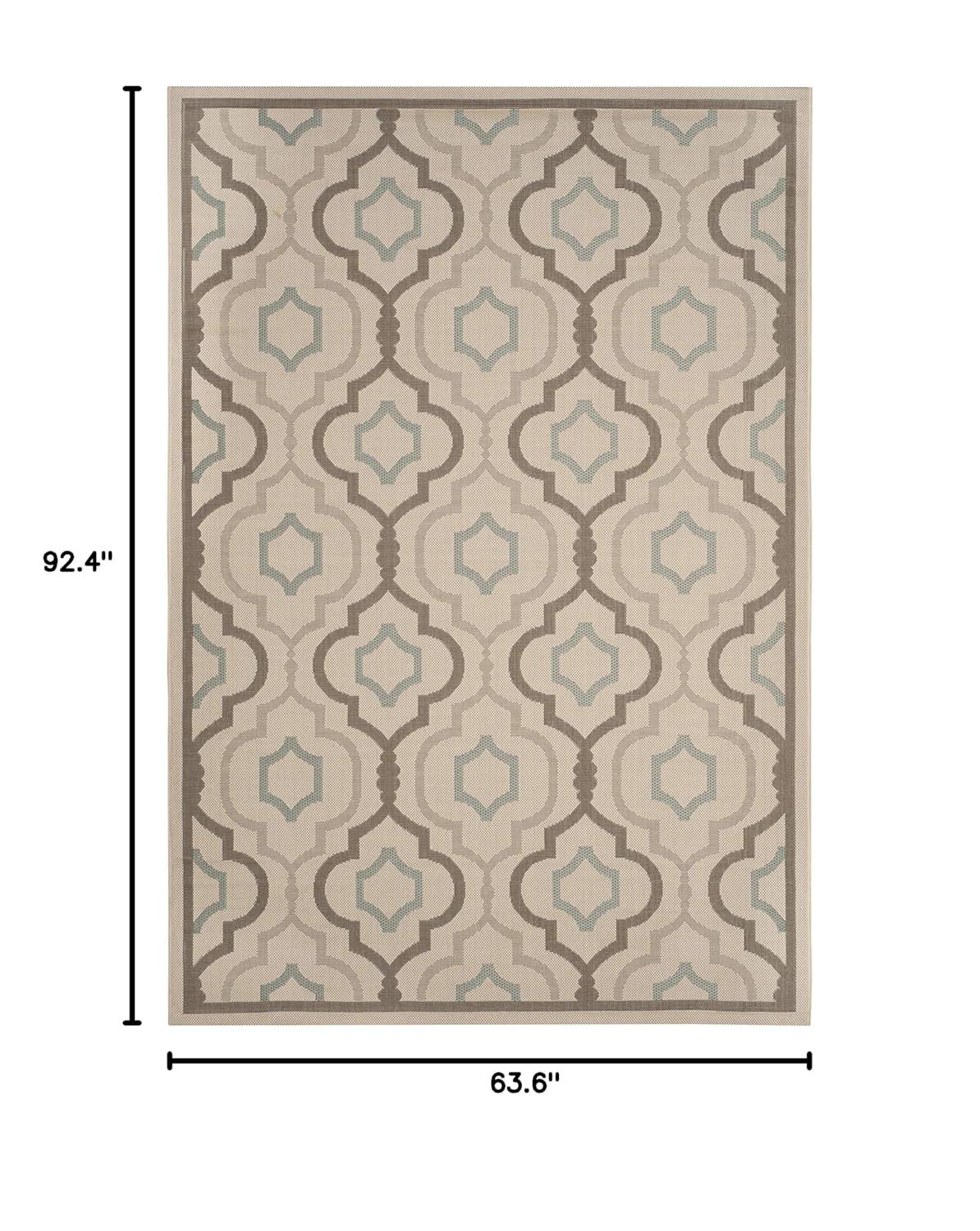 Courtyard CY7938 Power Loomed Indoor and Outdoor Area Rug - Beige/Dark Beig - 5'3"x7'7" - Safavieh